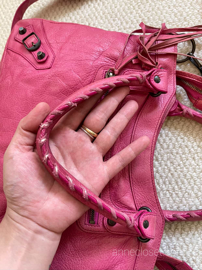 Balenciaga City Baby Pink Leather Handbag
