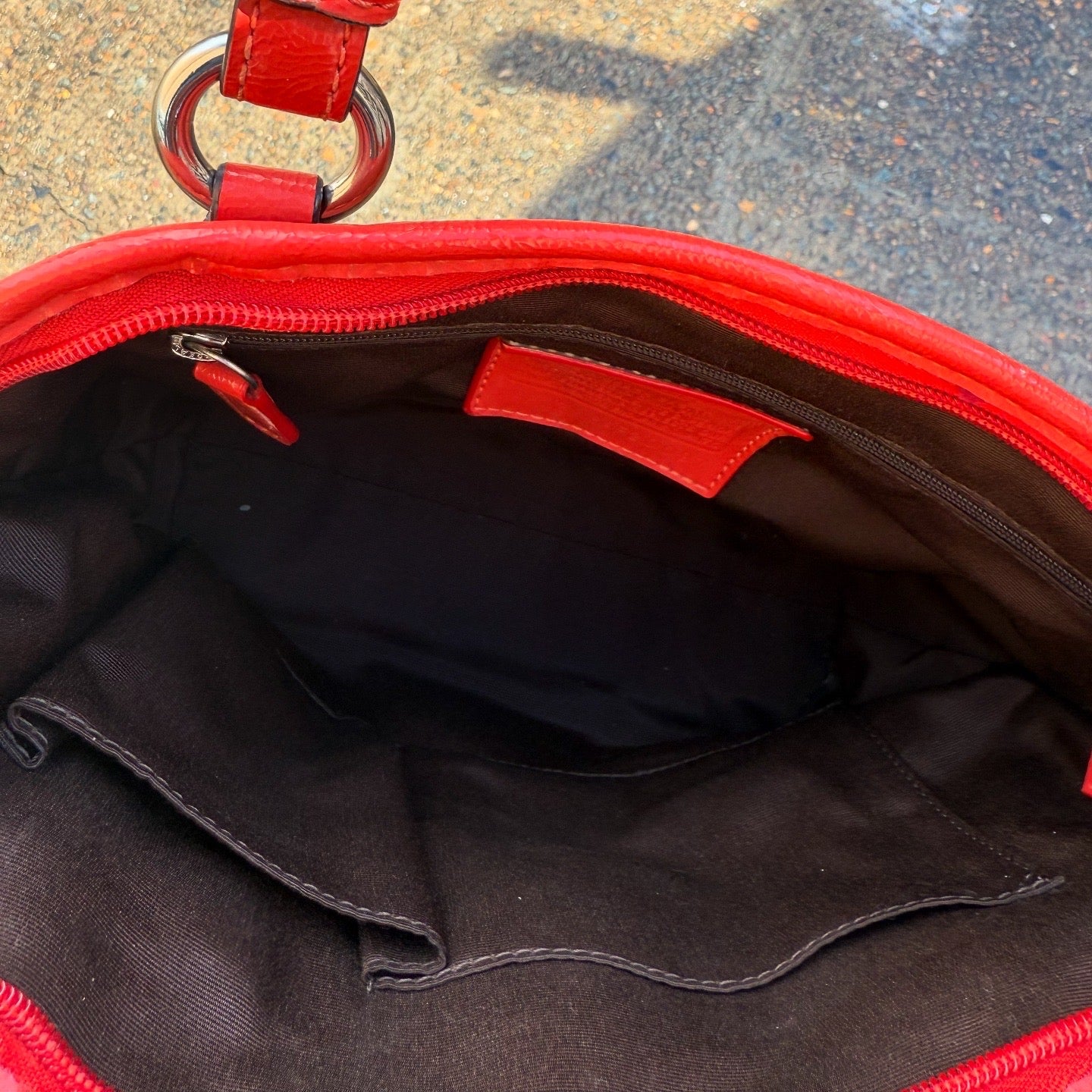 COACH Tote Shoulder Bag Signature Logo Canvas Leather