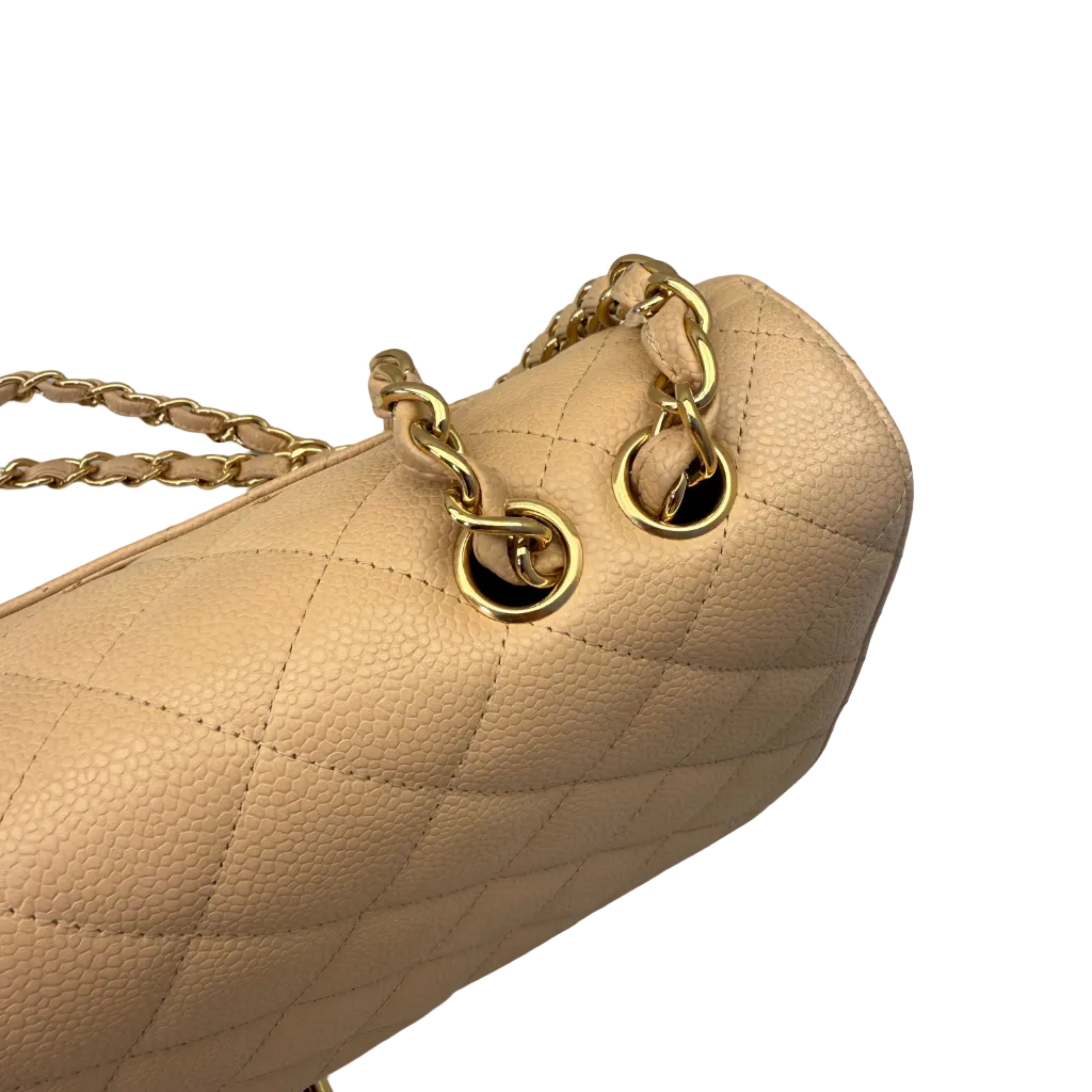 Chanel Classic Flap Jumbo Beige Caviar Bag