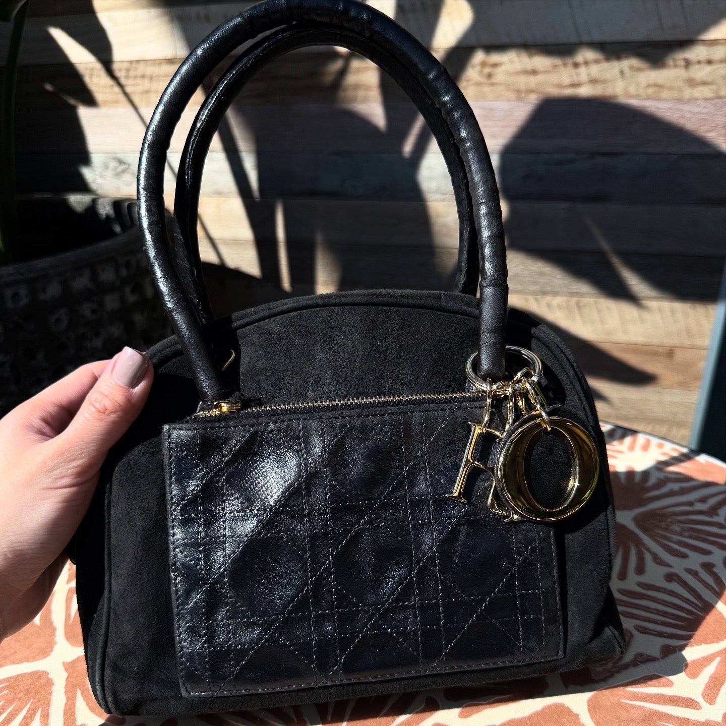 Christian Dior Black Cannage Vintage Handbag