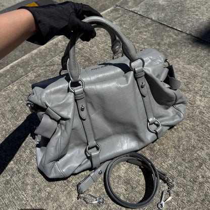 Miu Miu Vitello Lux Leather Bow Satchel