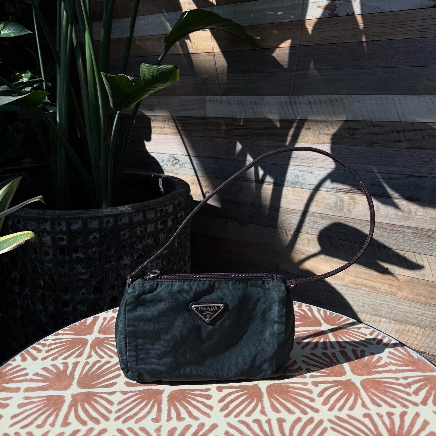 PRADA Pouch Nylon Green