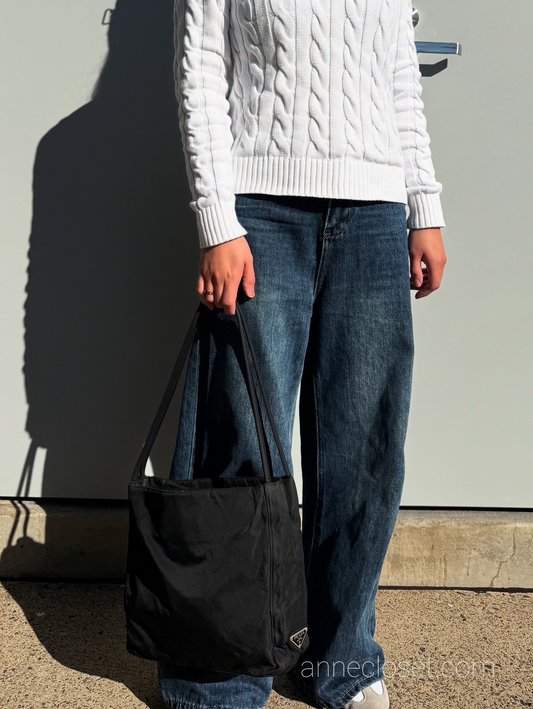 Prada Black Nylon Tote