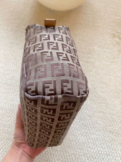 Fendi Vintage Brown Zucchino Canvas Handbag Brown