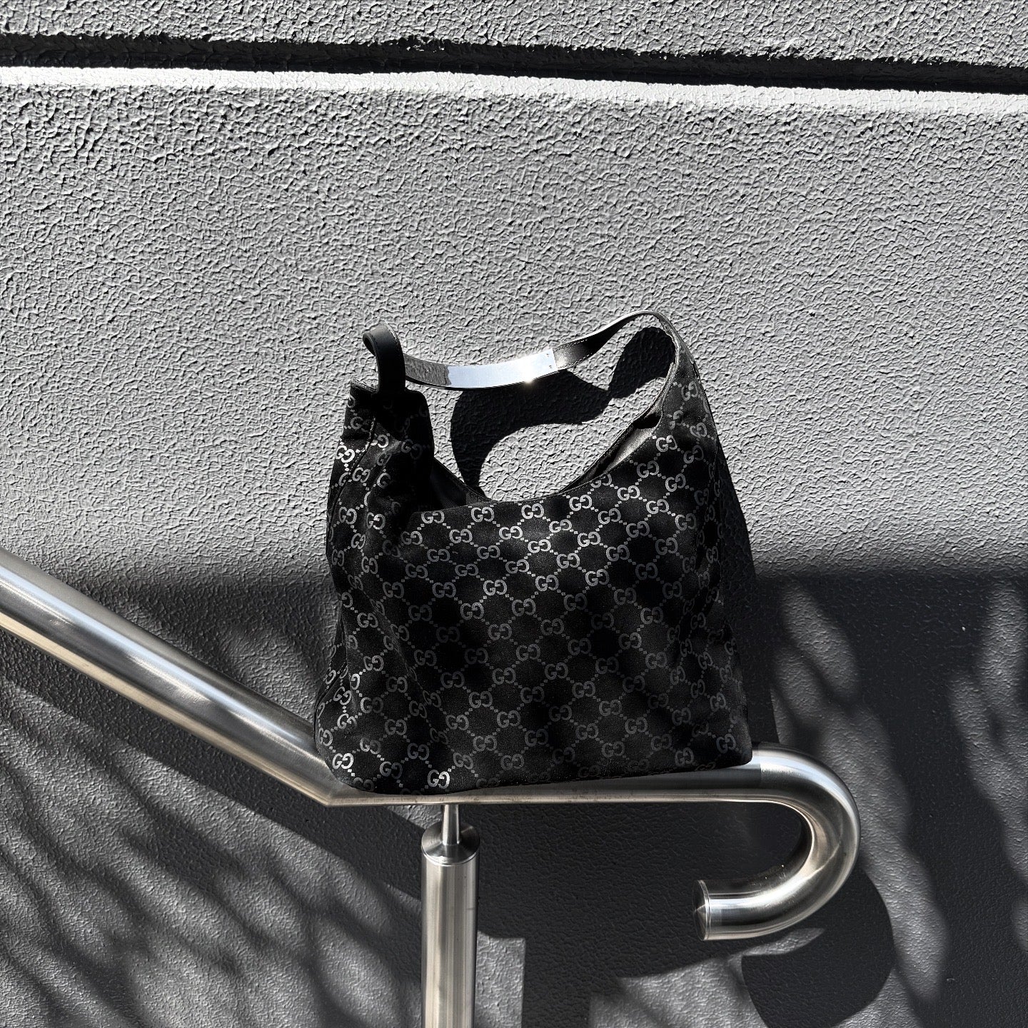 Gucci Tom Ford Era Suede Monogram Black Shoulder Bag