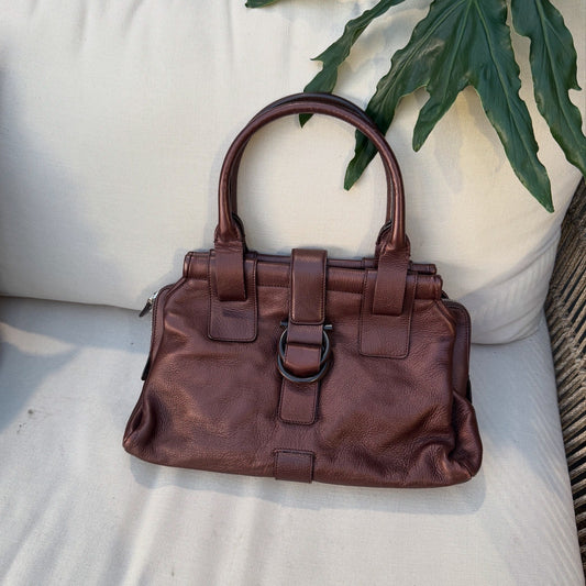 Salvatore Ferragamo Brown Leather Shoulder Bag