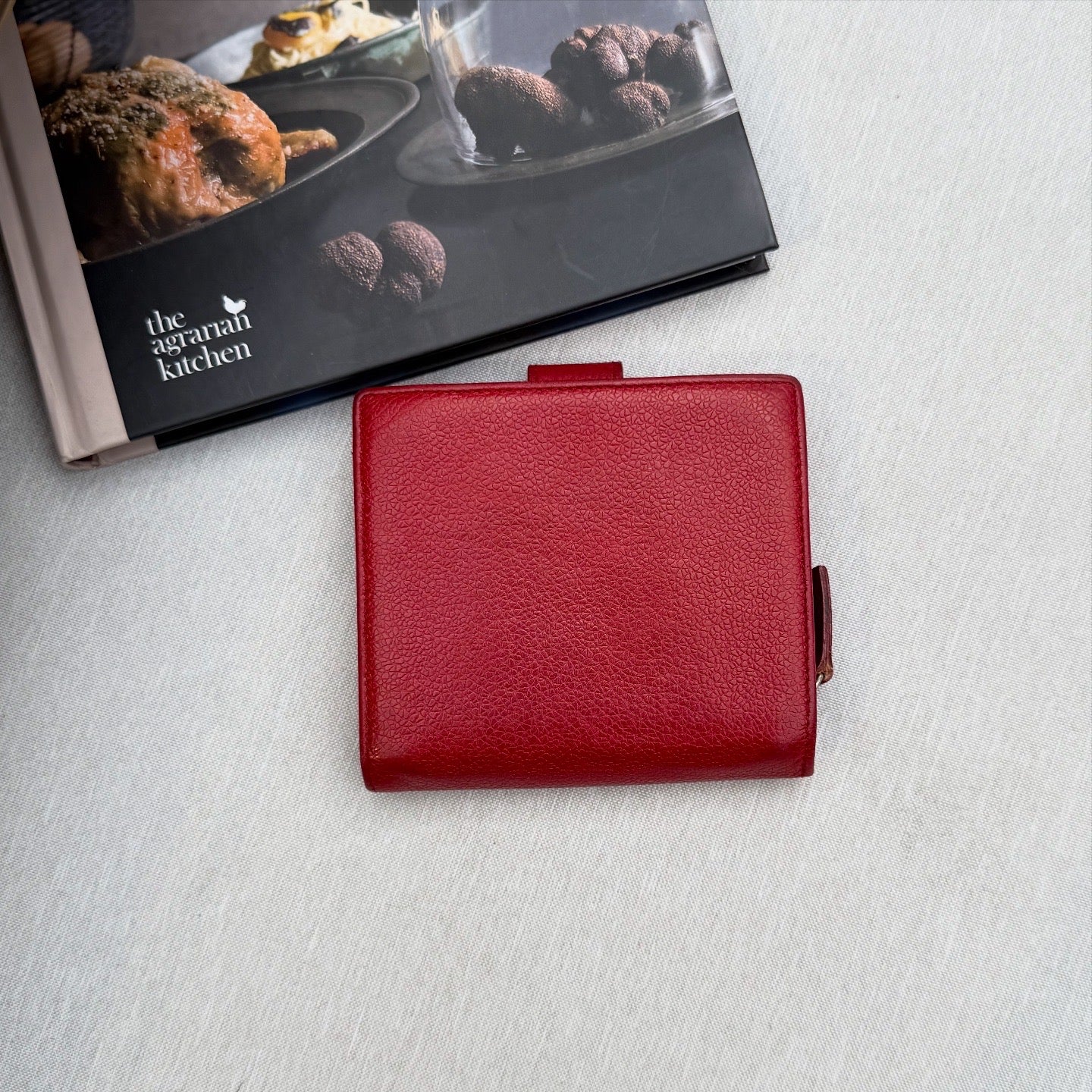 BVLGARI Wallet Red Leather Bifold Wallet