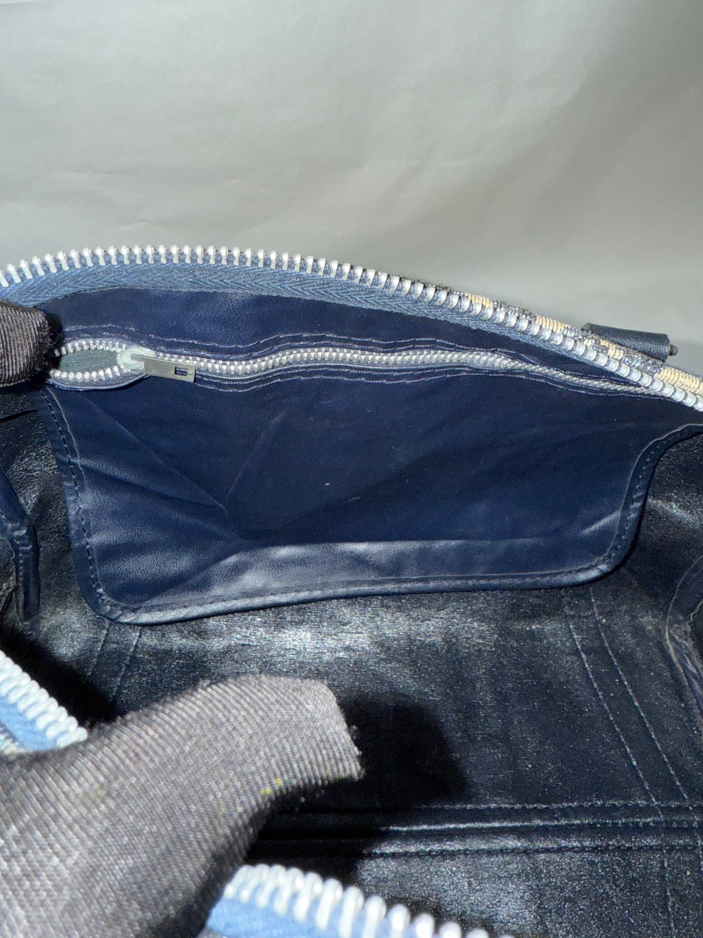 Dior Blue Canvas Bowling Bag