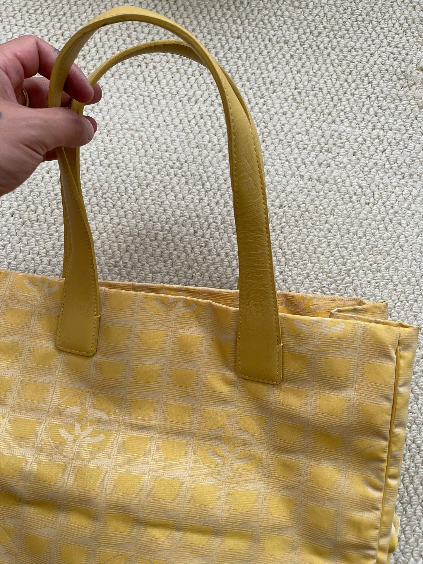 Chanel Yellow CC Monogram Tote Bag