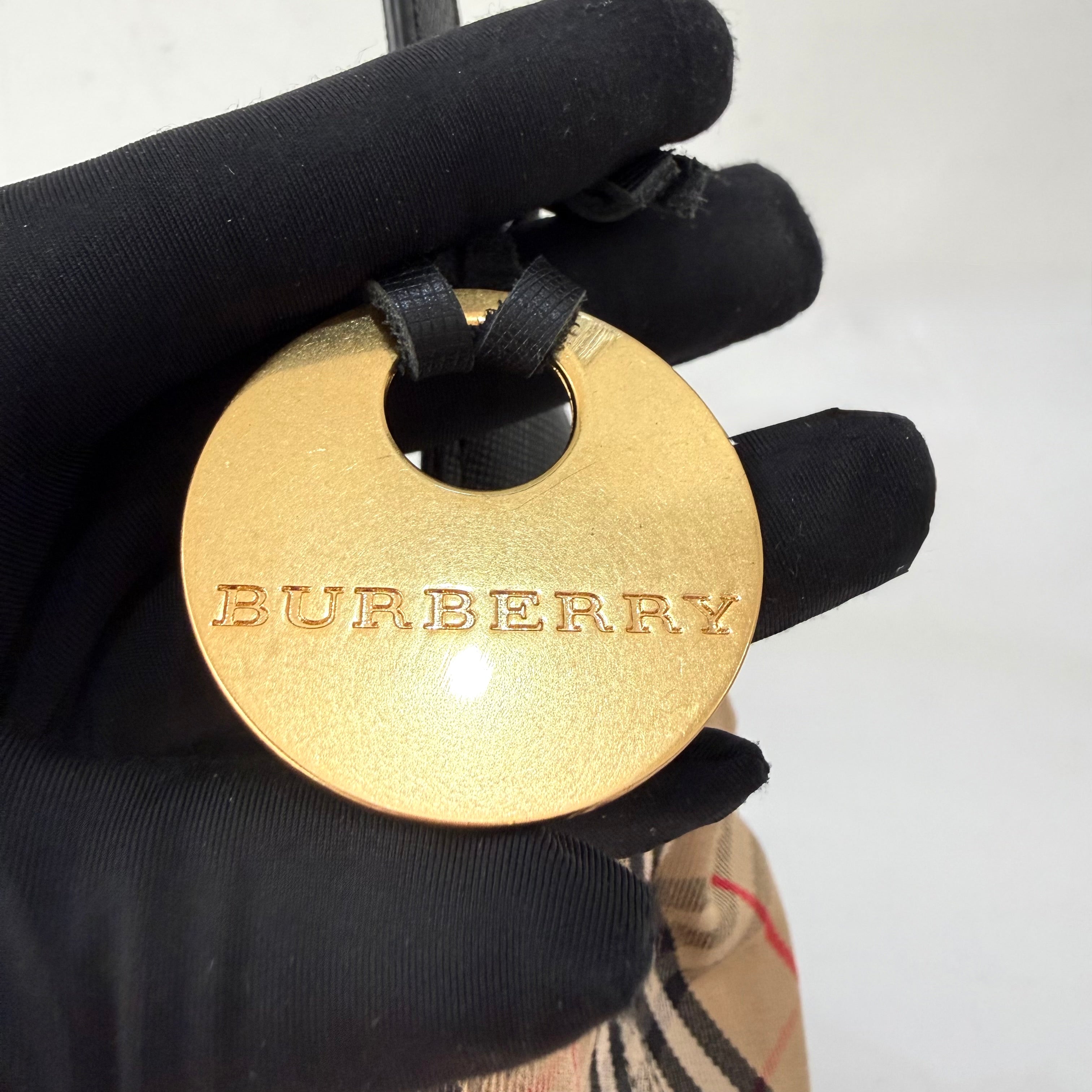 Burberry Brown Haymarket Check Canvas Shoulder Bag