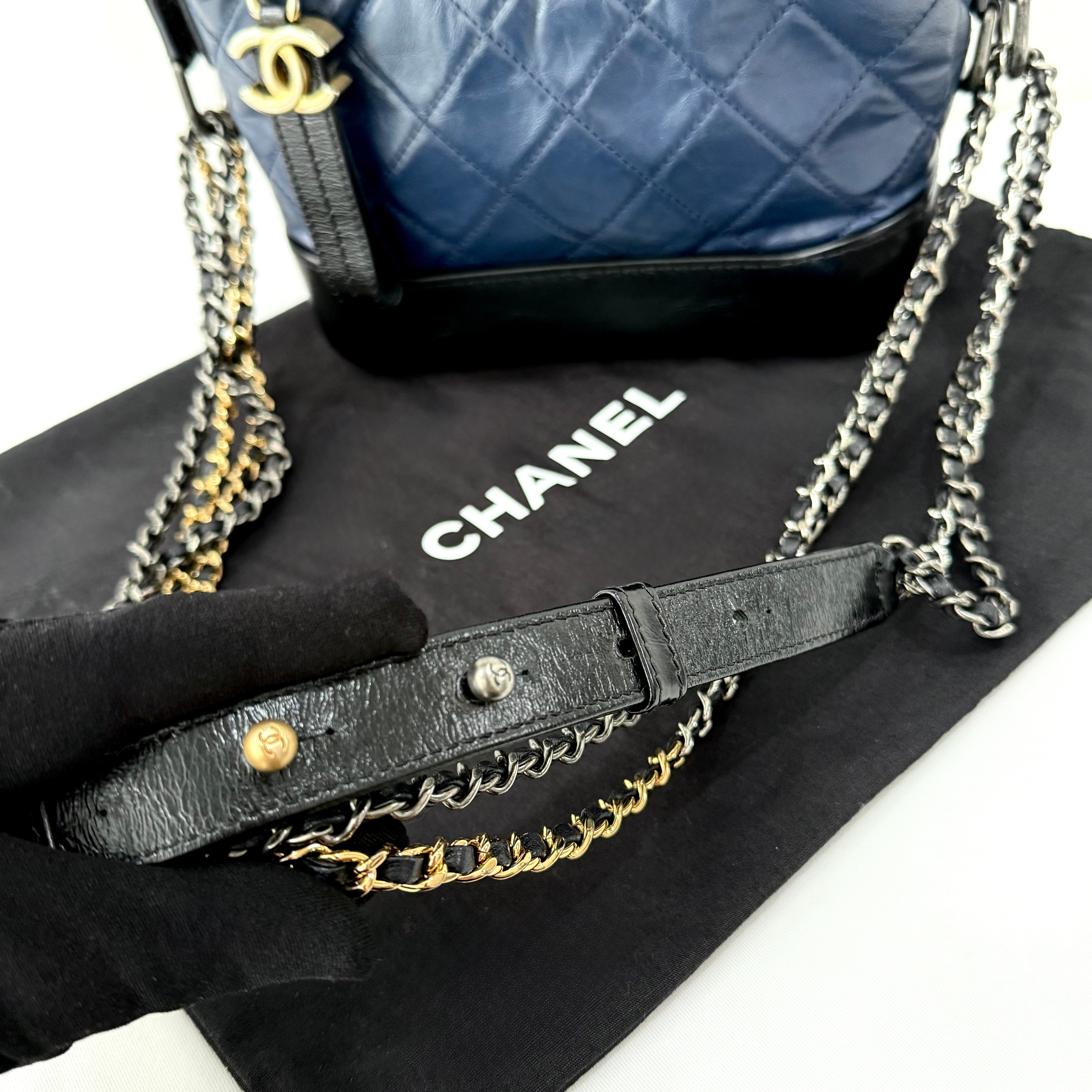 Chanel Gabrielle Small Navy/ Black