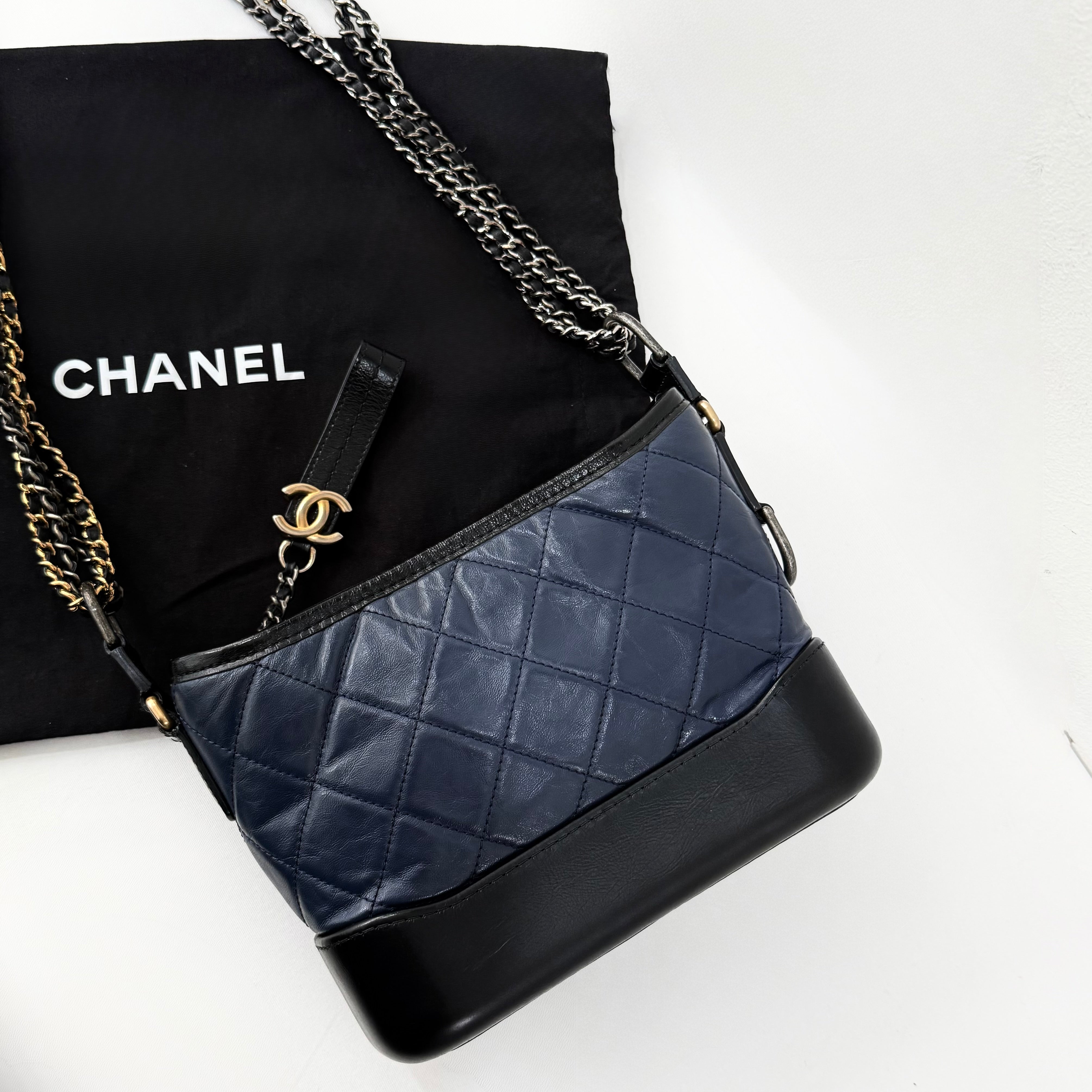 Chanel Gabrielle Small Navy/ Black