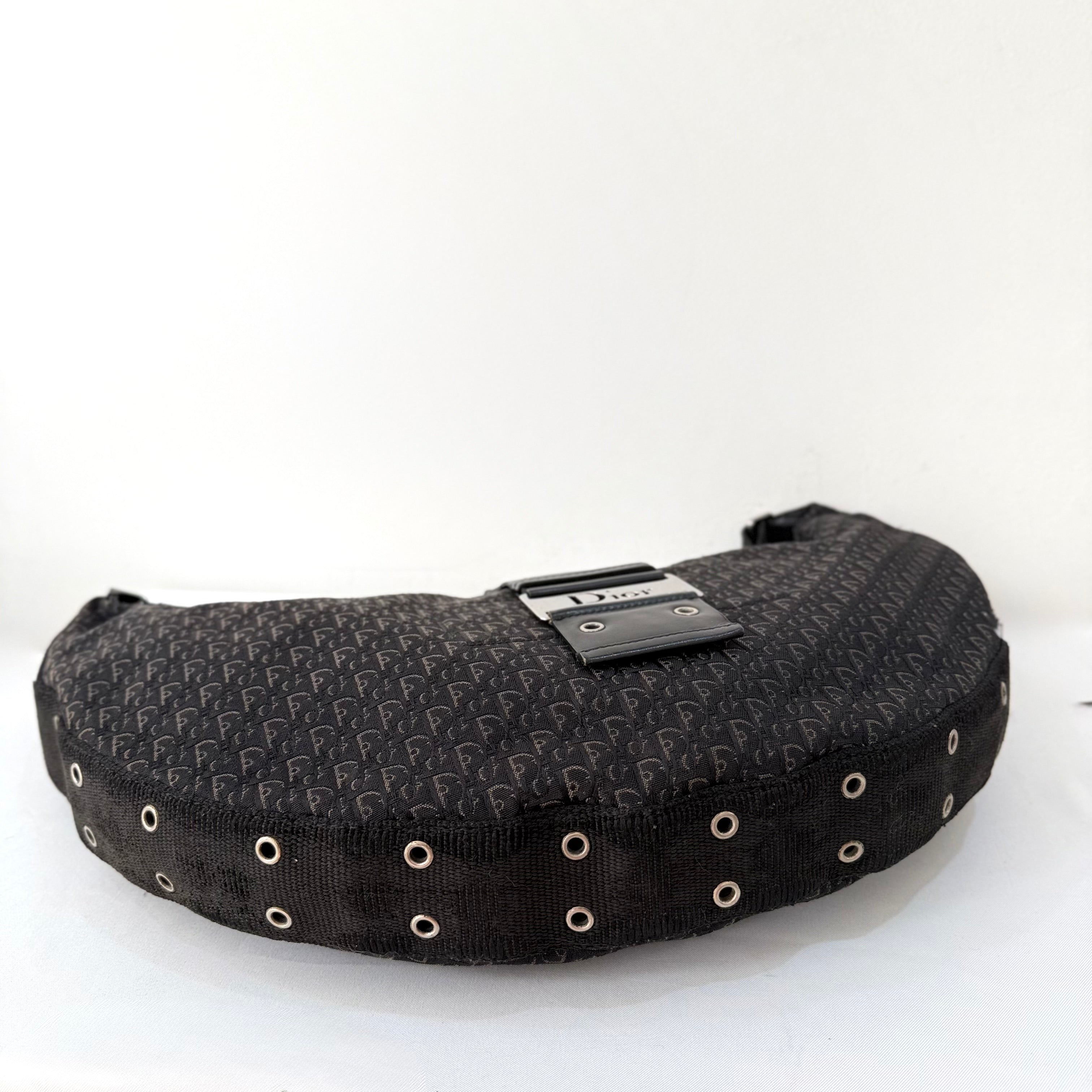 CHRISTIAN DIOR BLACK DIORISSIMO HALF MOON BAG