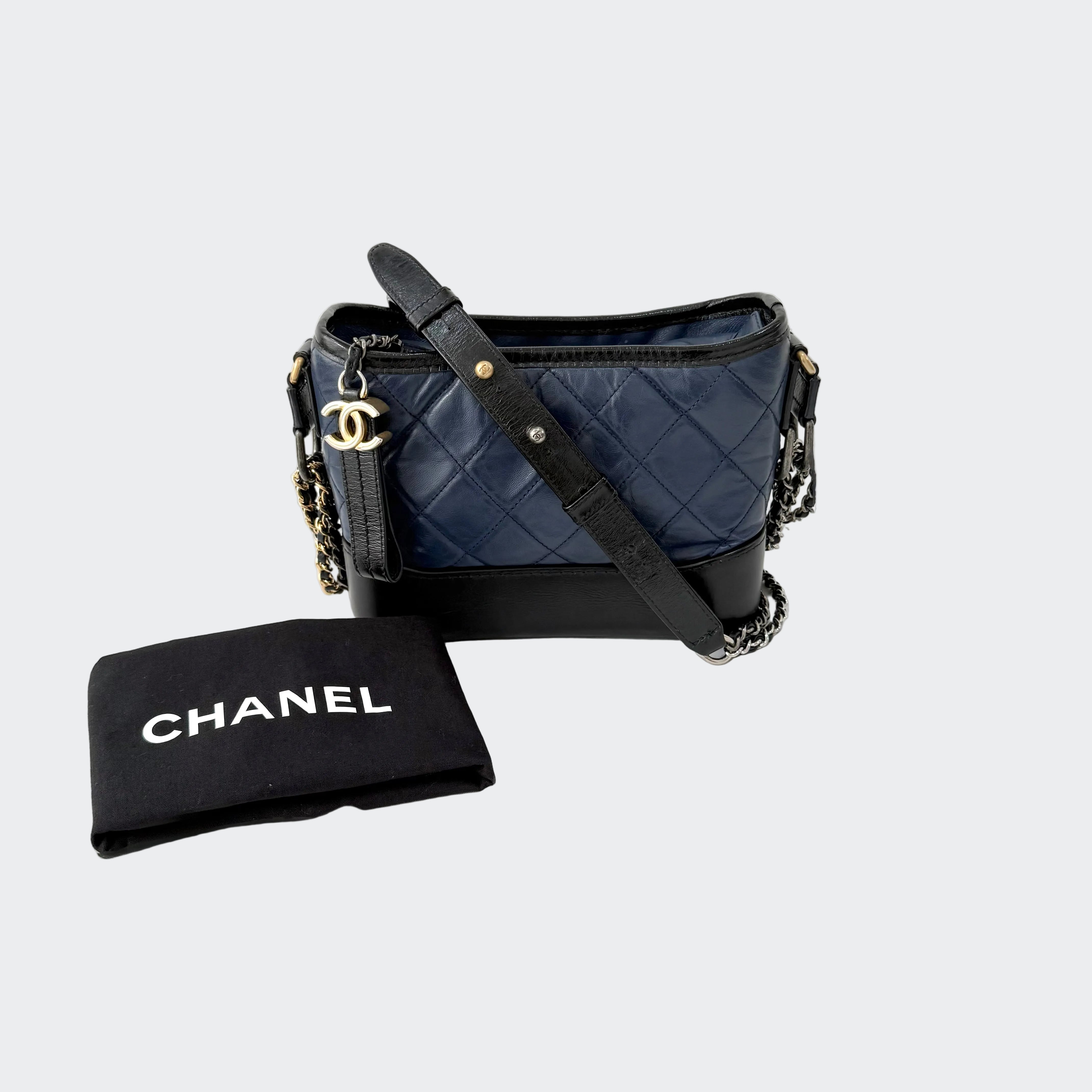 Chanel Gabrielle Small Navy/ Black