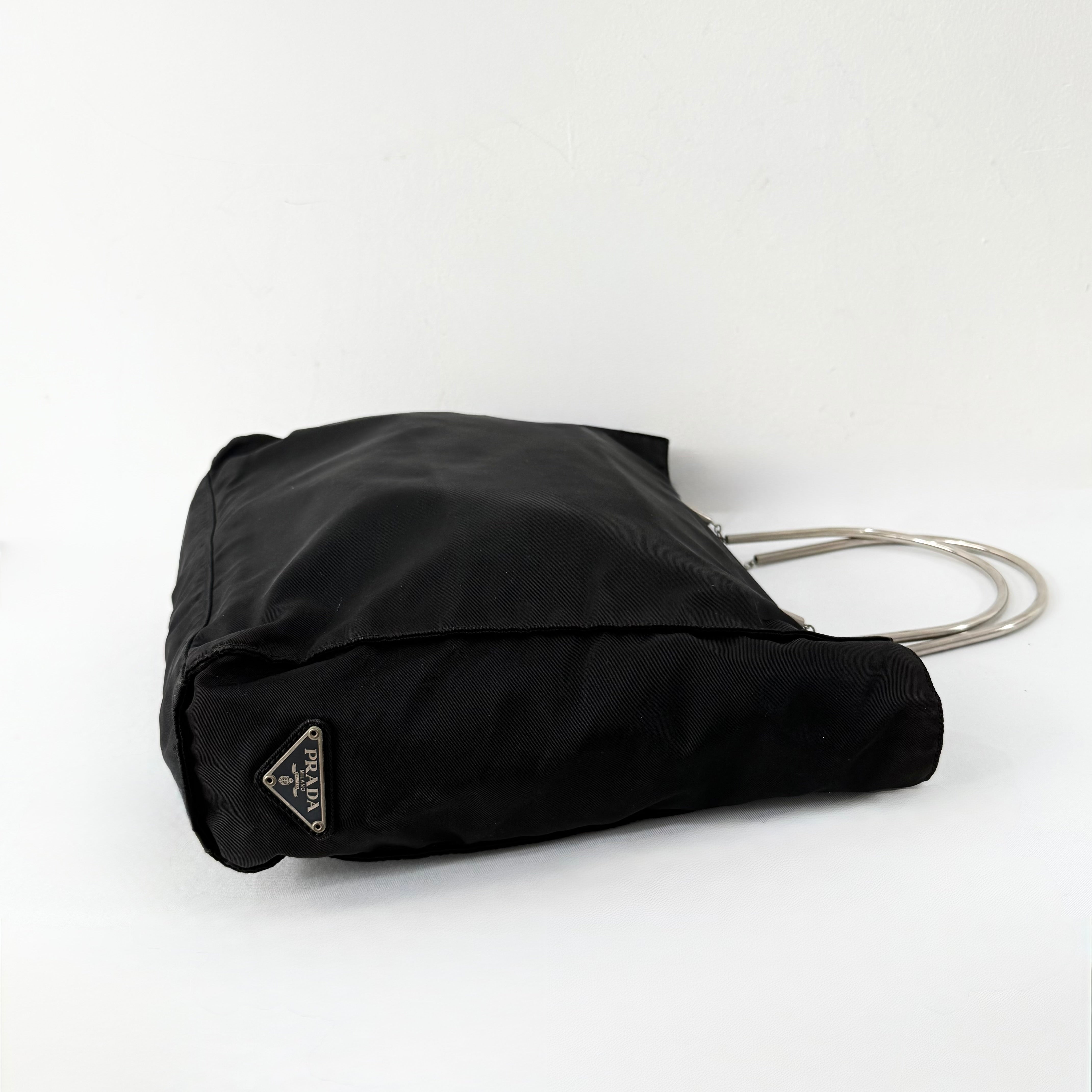 Prada 2010s triangle-logo tote bag