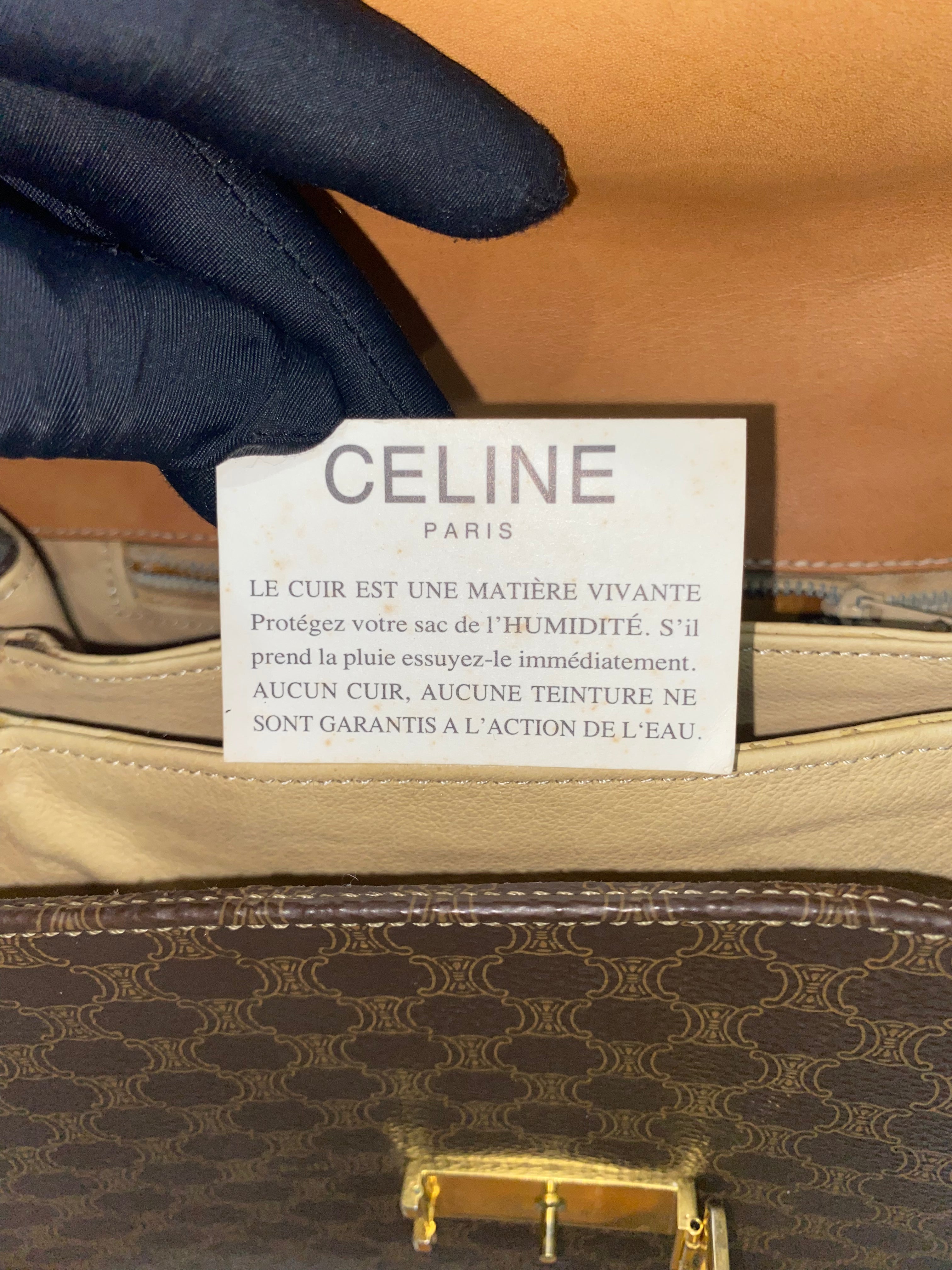 Celine Macadam Horse Carriage Shoulder bag Brown Vintage