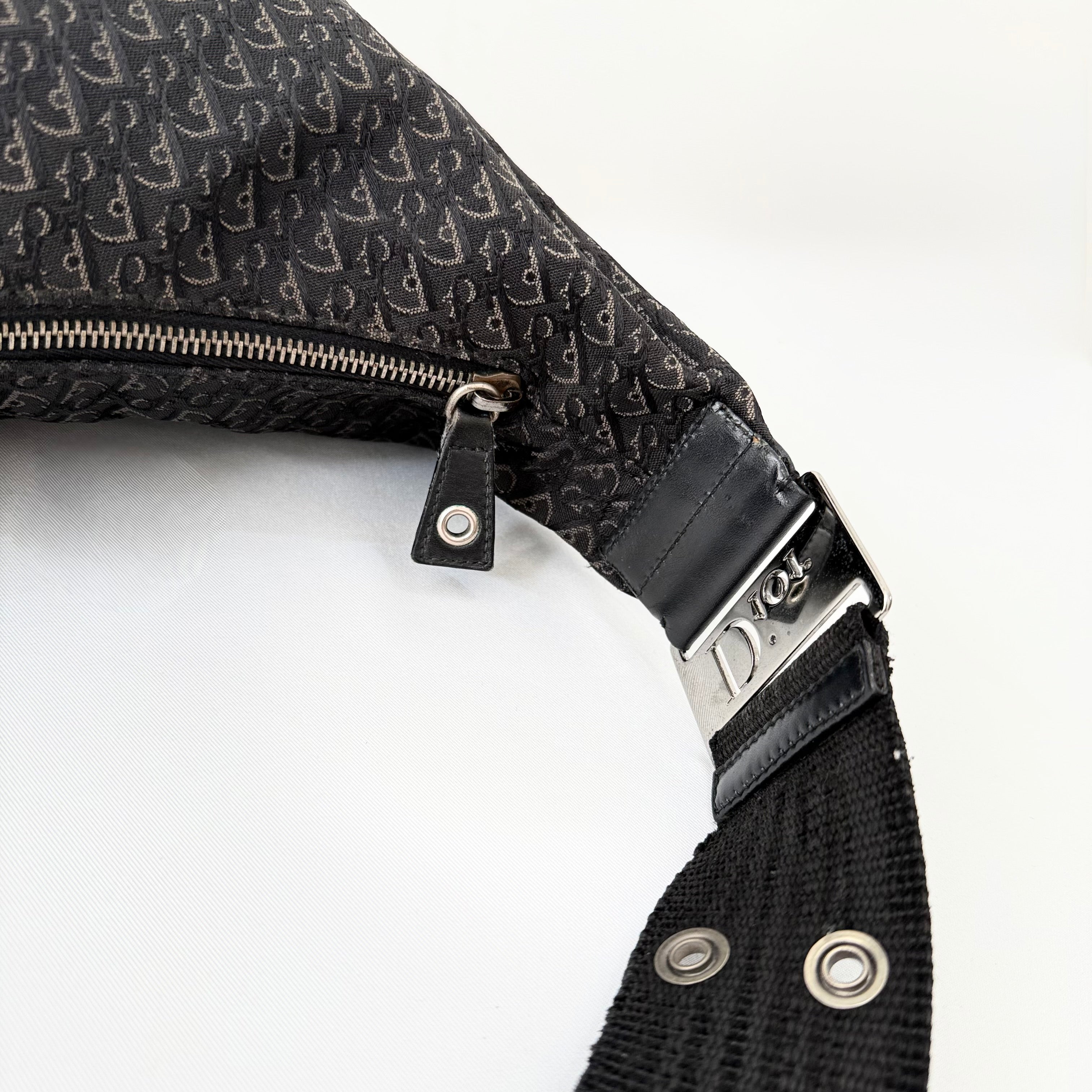 CHRISTIAN DIOR BLACK DIORISSIMO HALF MOON BAG