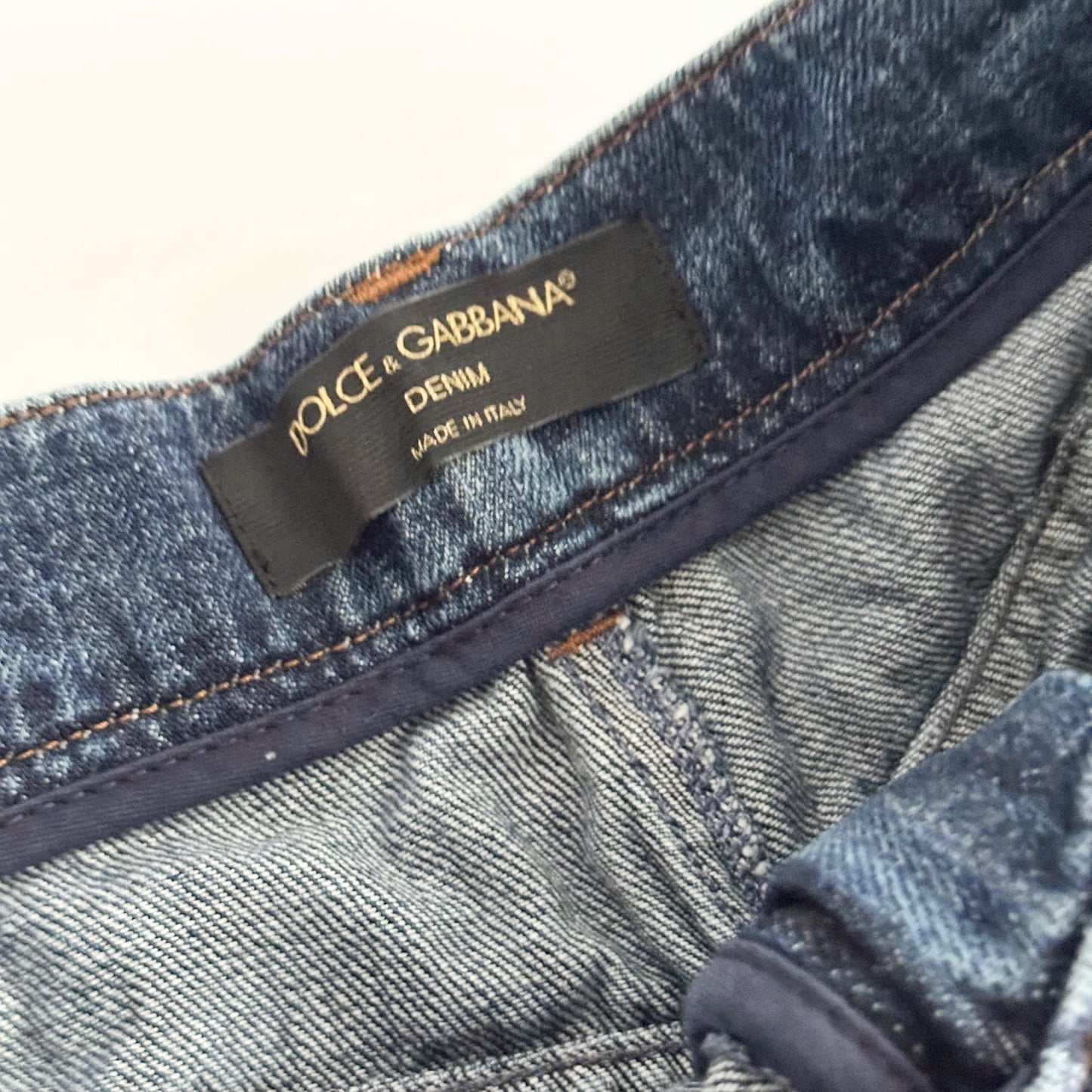 DOLCE & GABBANA Shorts Blue Cotton High Waist Denim