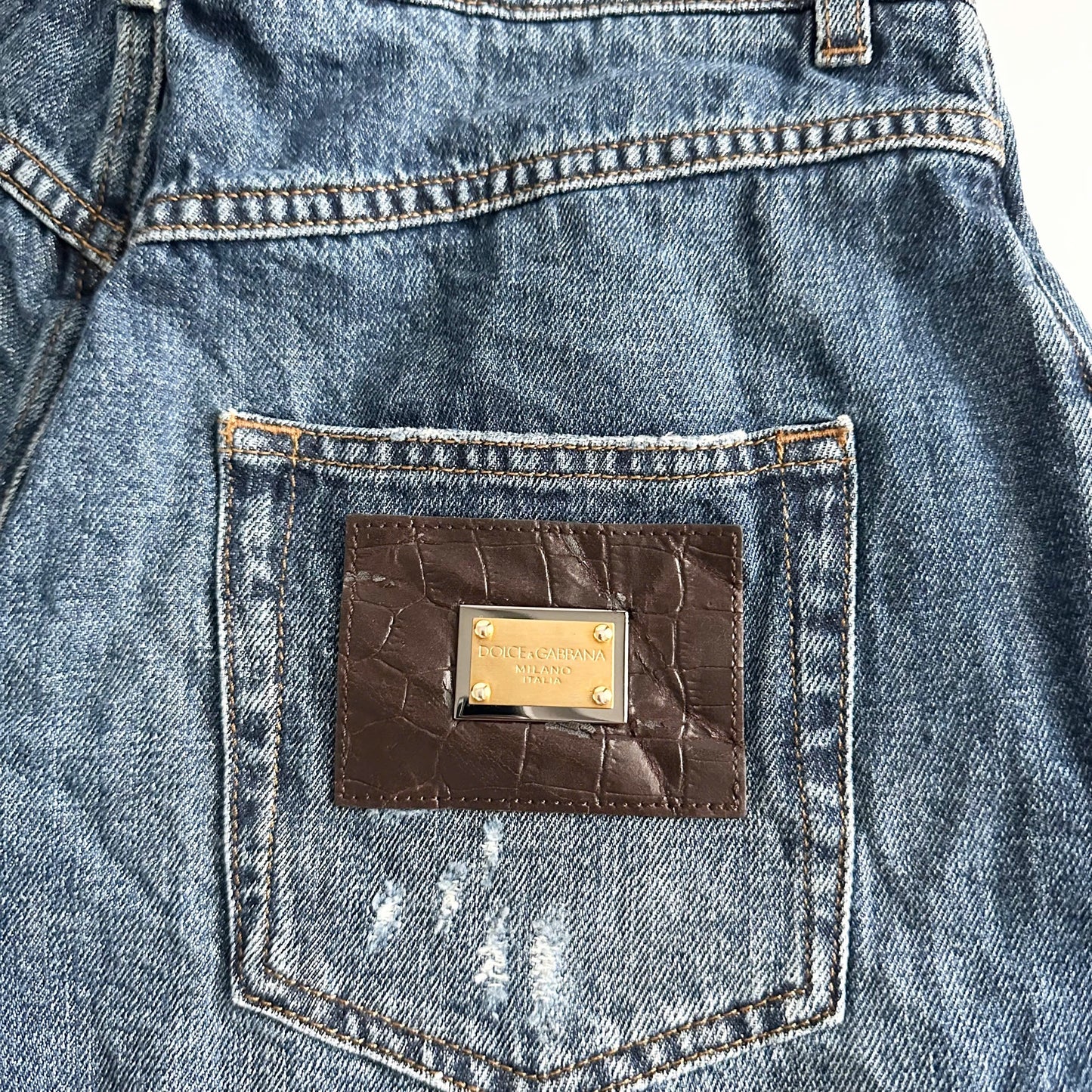 DOLCE & GABBANA Shorts Blue Cotton High Waist Denim