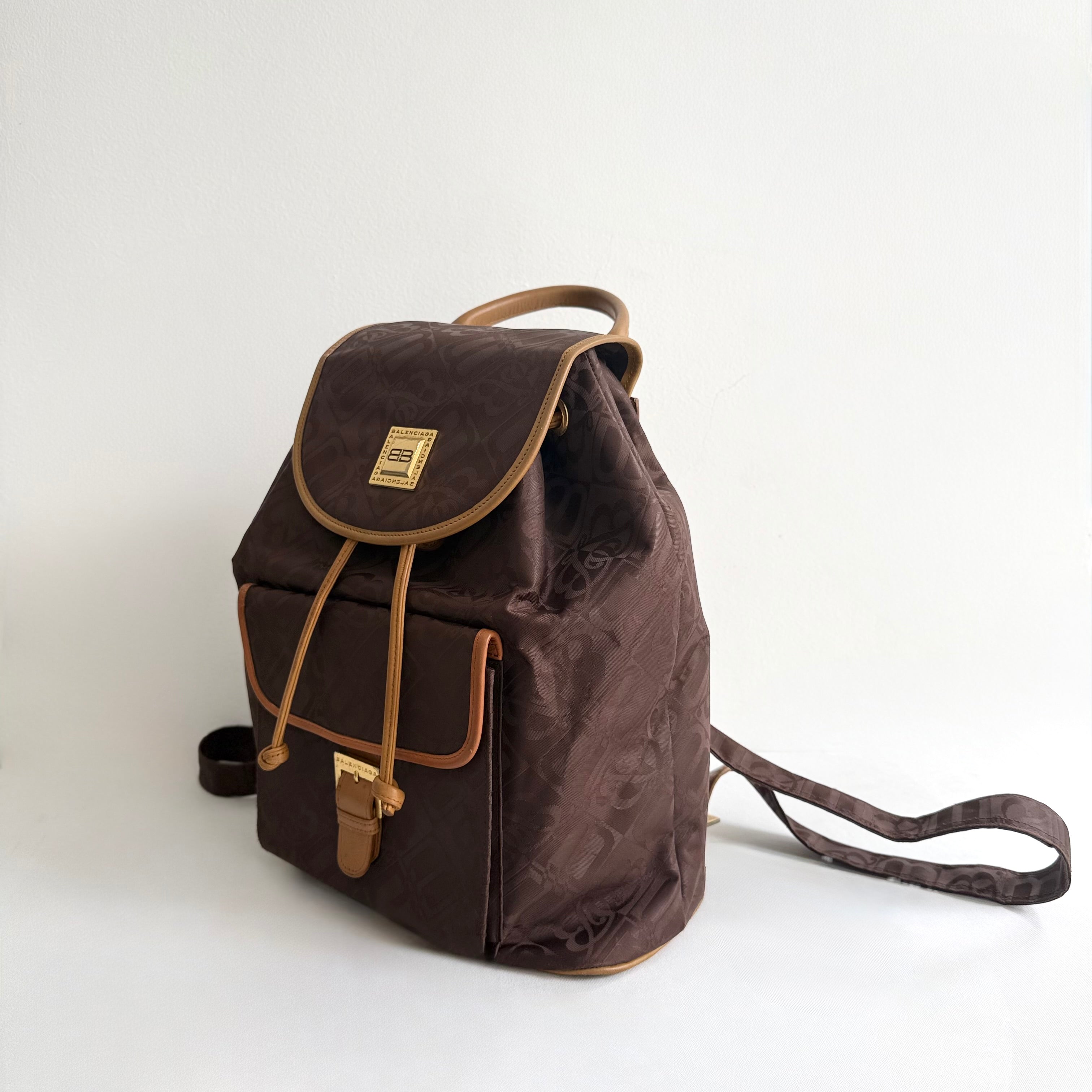 Balenciaga Brown Nylon Backpack