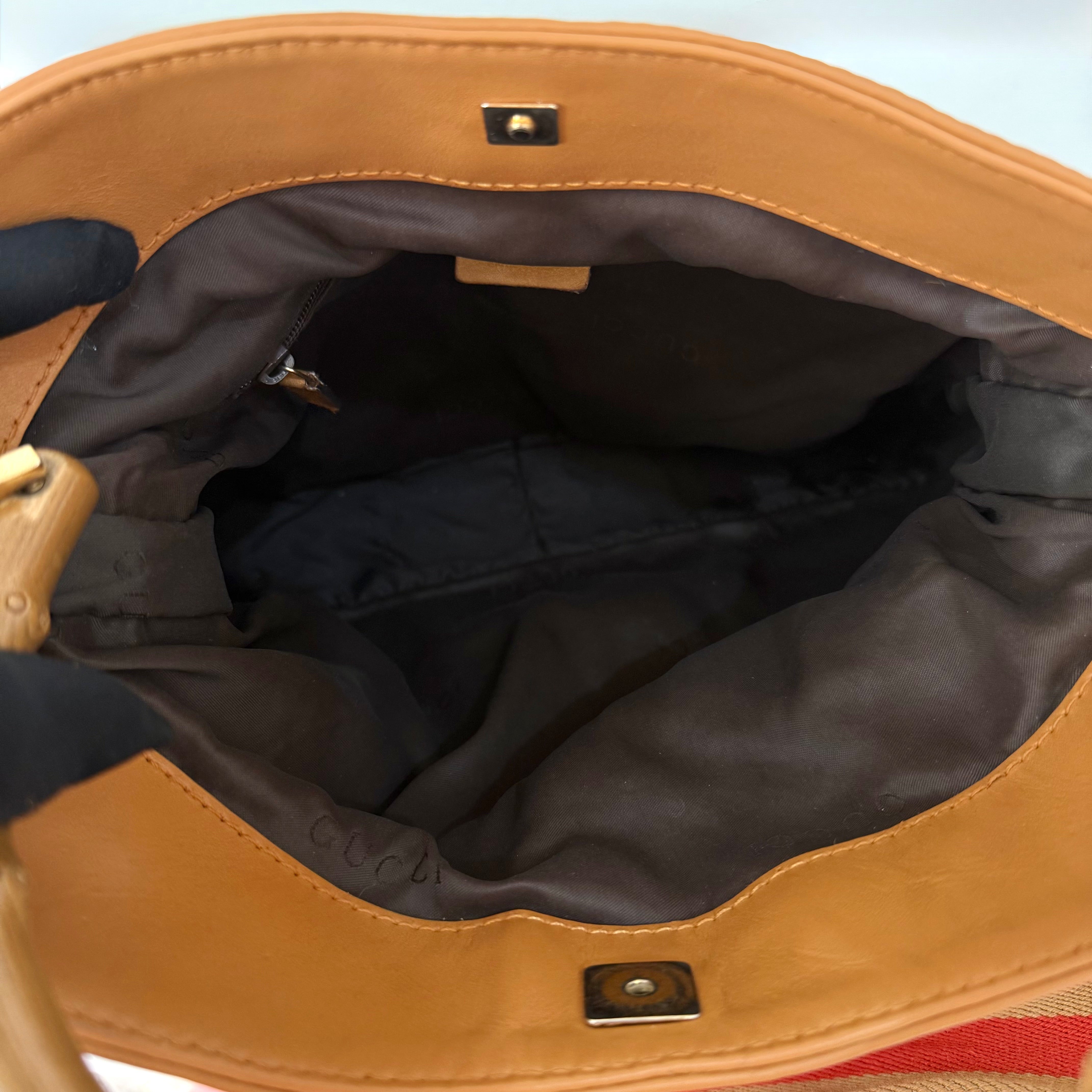 Gucci GG Canvas Diana Bamboo Shoulder Bag