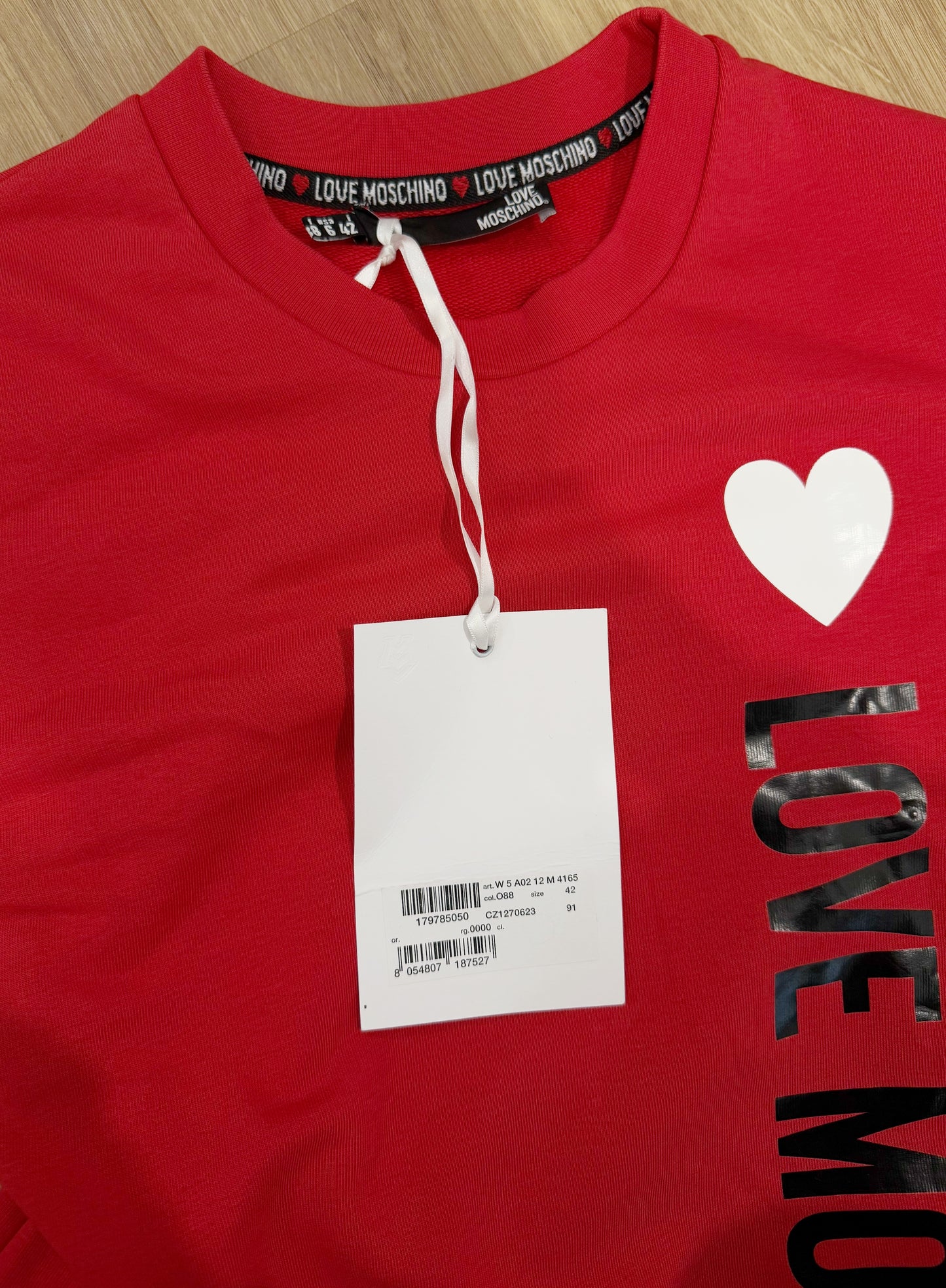 Love Moschino Dress with Stripe Logo & Heart Print