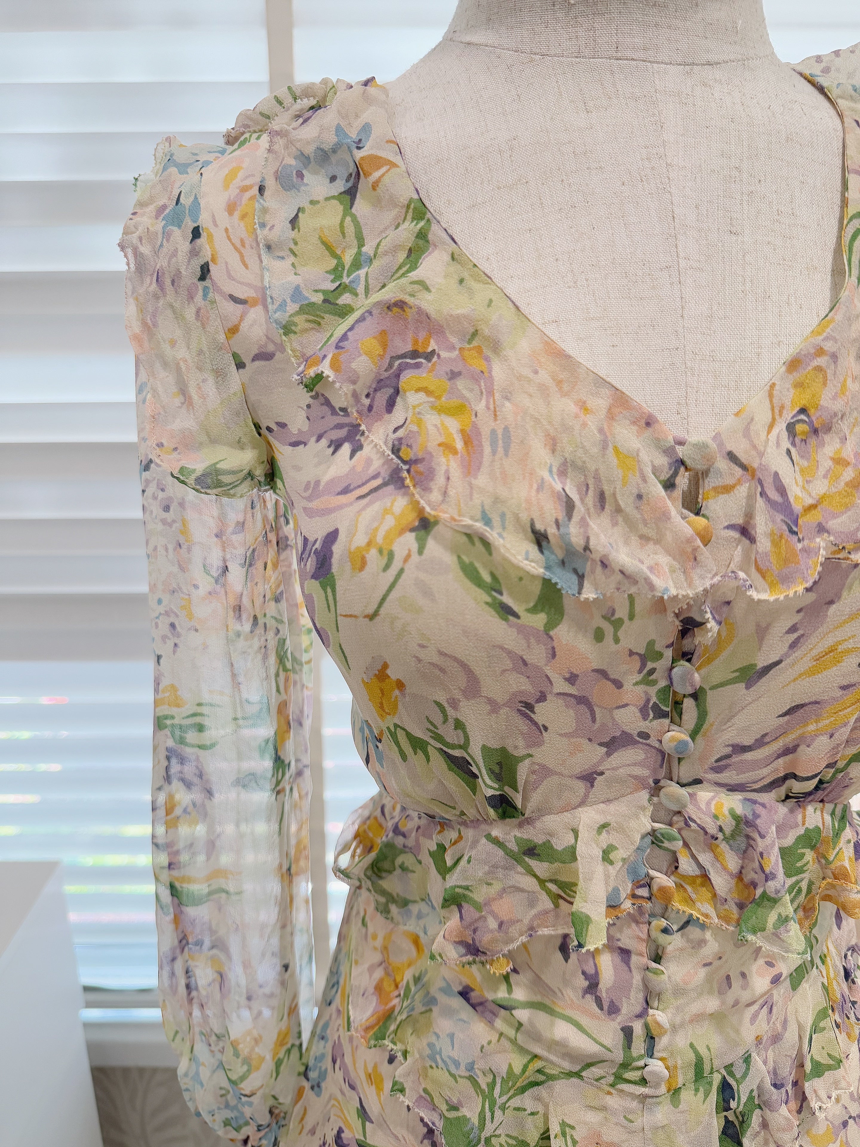Zimmermann Ninety Six Flutter Playsuit Blush Floral