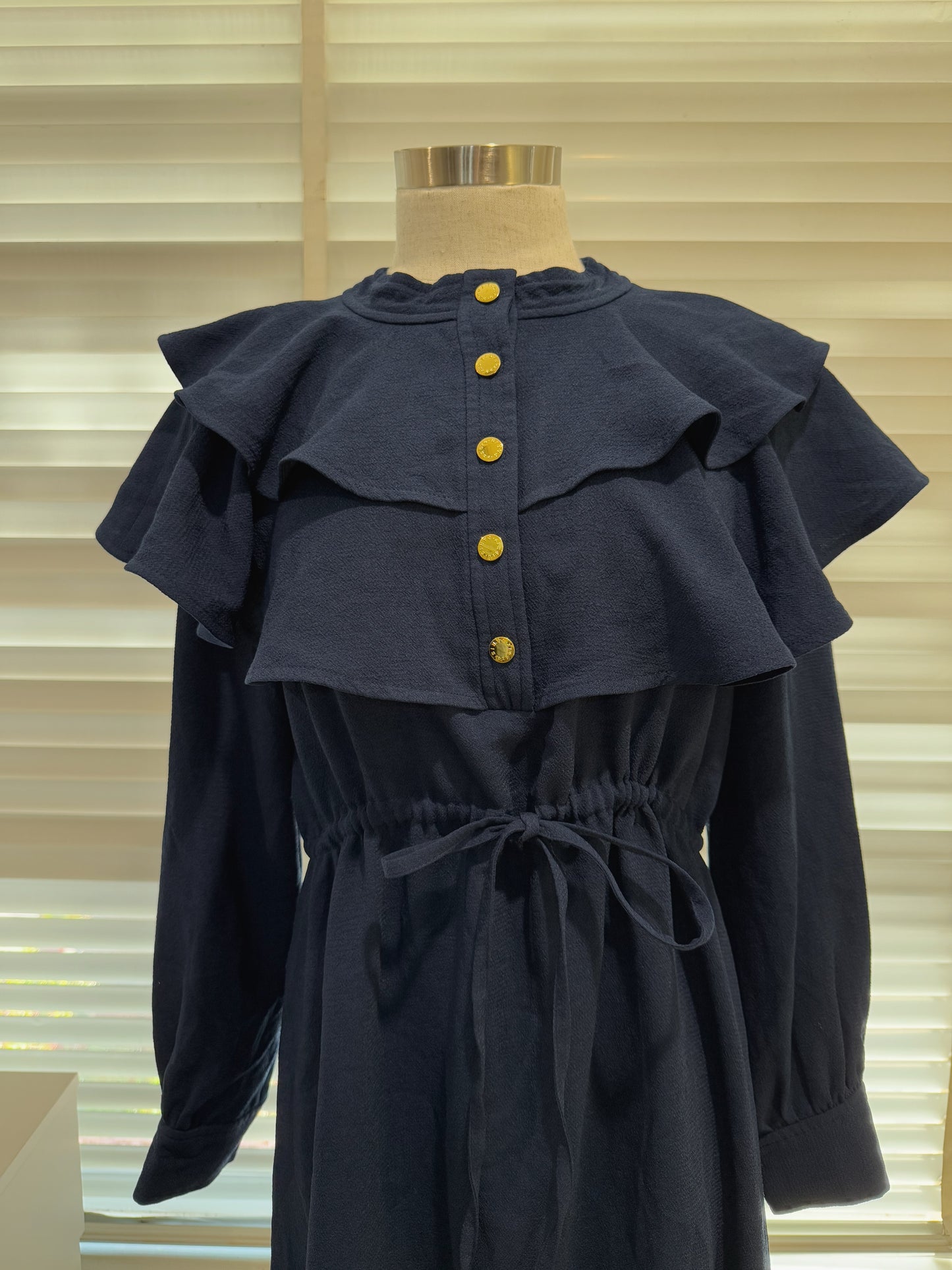 SANDRO Wendy Dress Ruffle Trim Snap Buttons