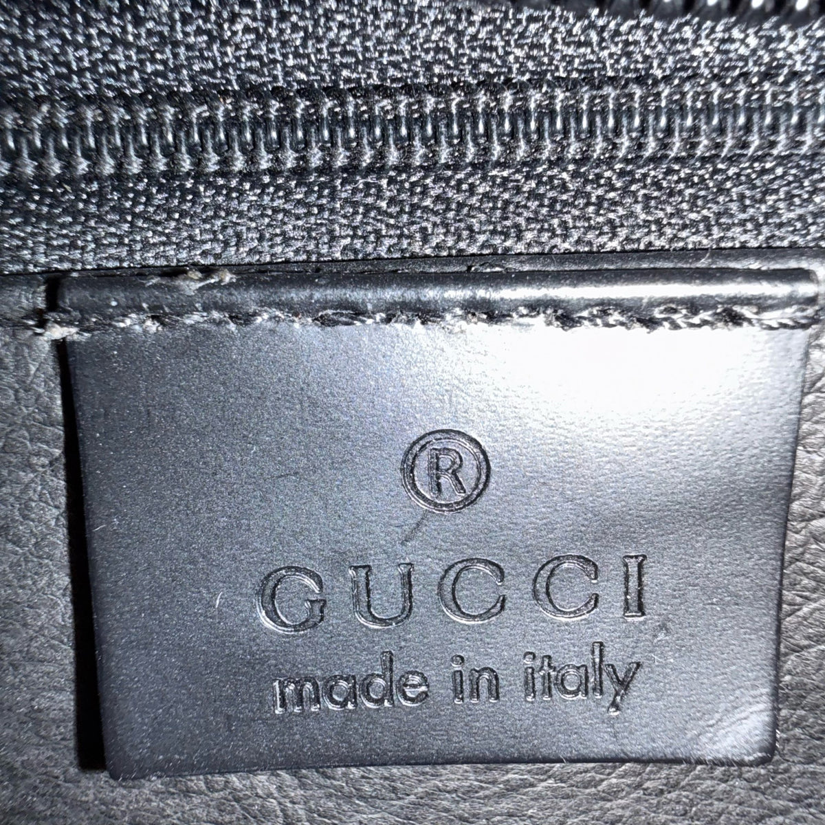 Gucci Tom Ford Black Leather G Logo Shoulder Bag