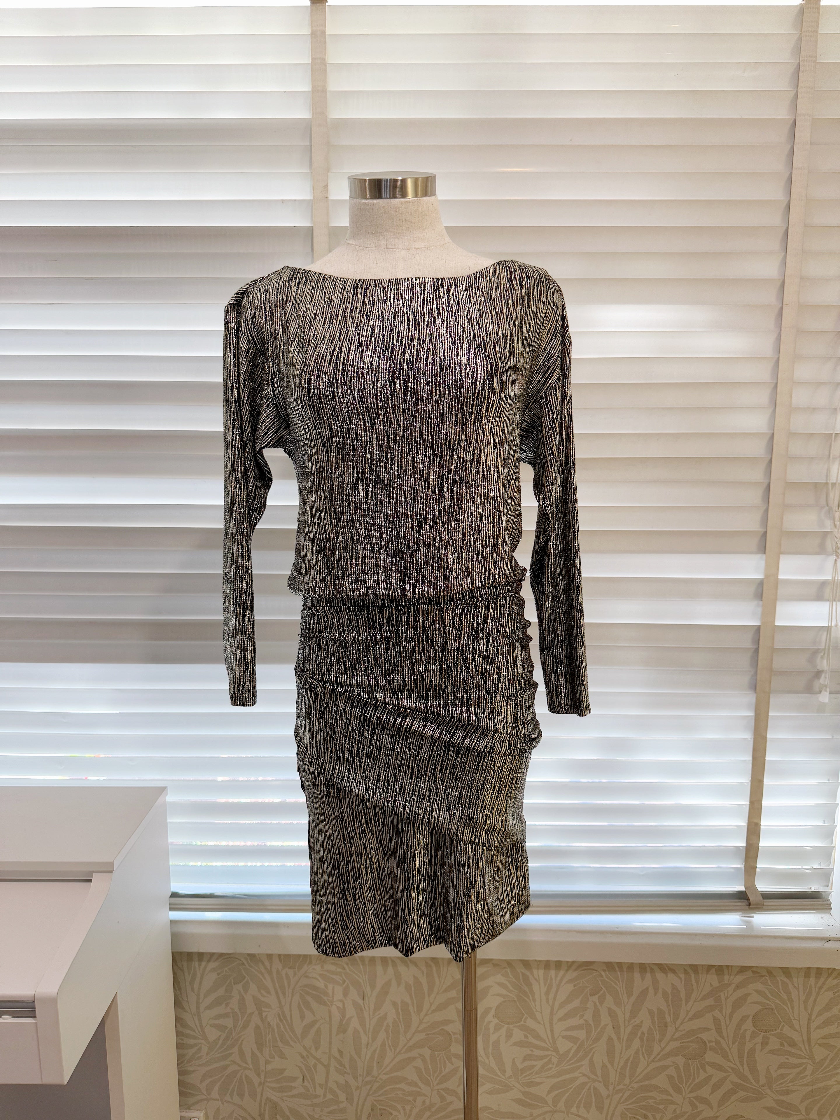 Maje Rilexy Metallic Stretch Dress