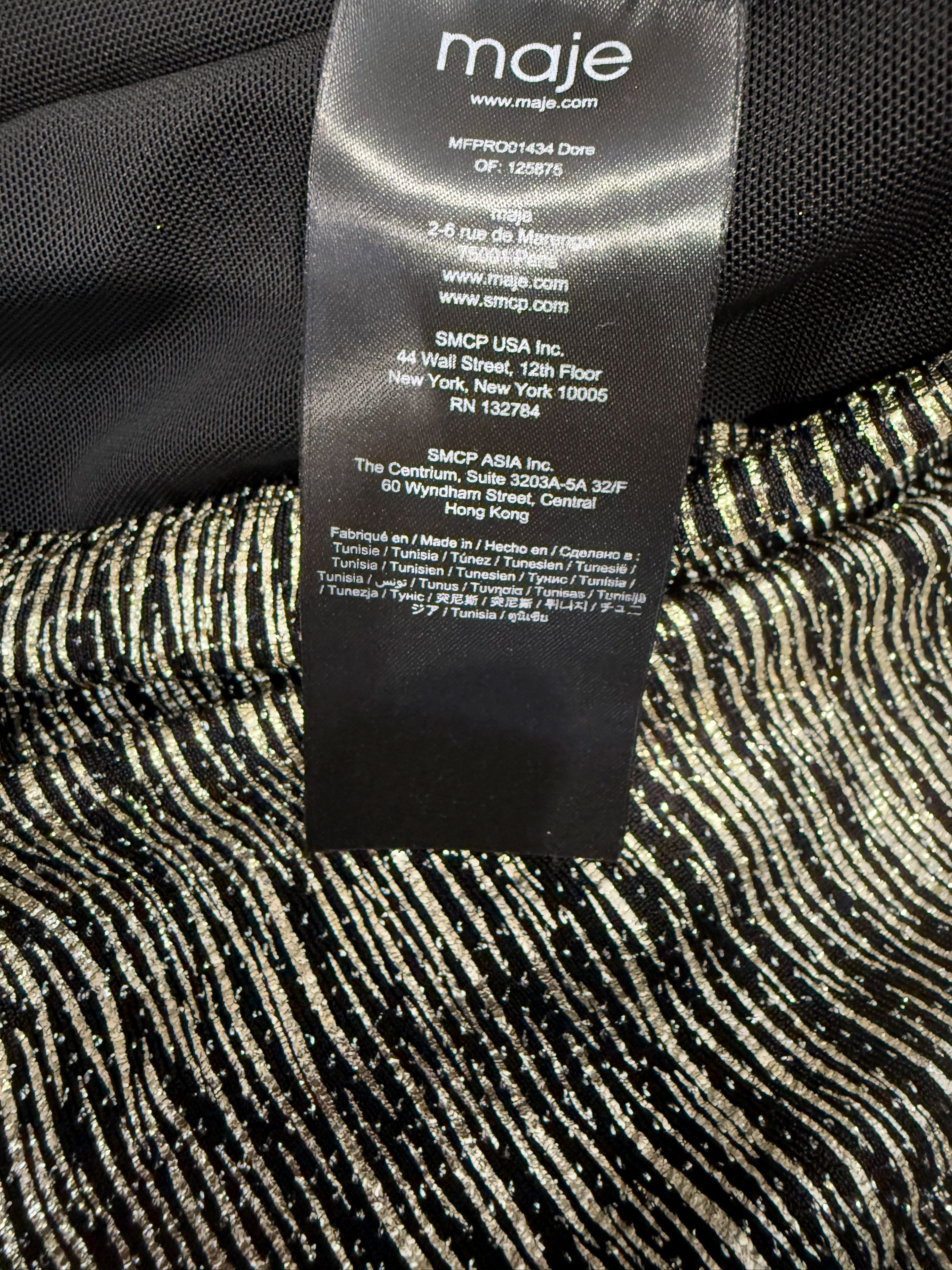 Maje Rilexy Metallic Stretch Dress