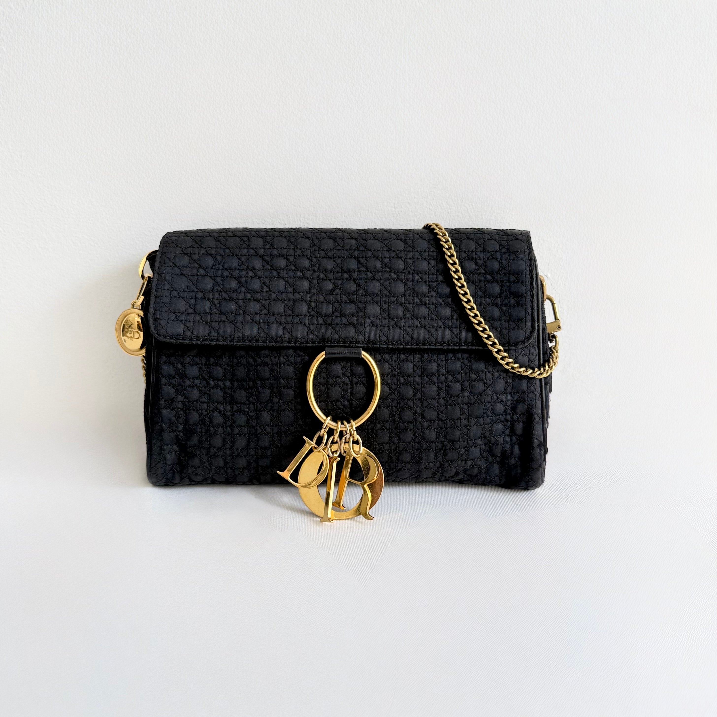 Christian Dior Cannage Logo Charm Nylon Chain
