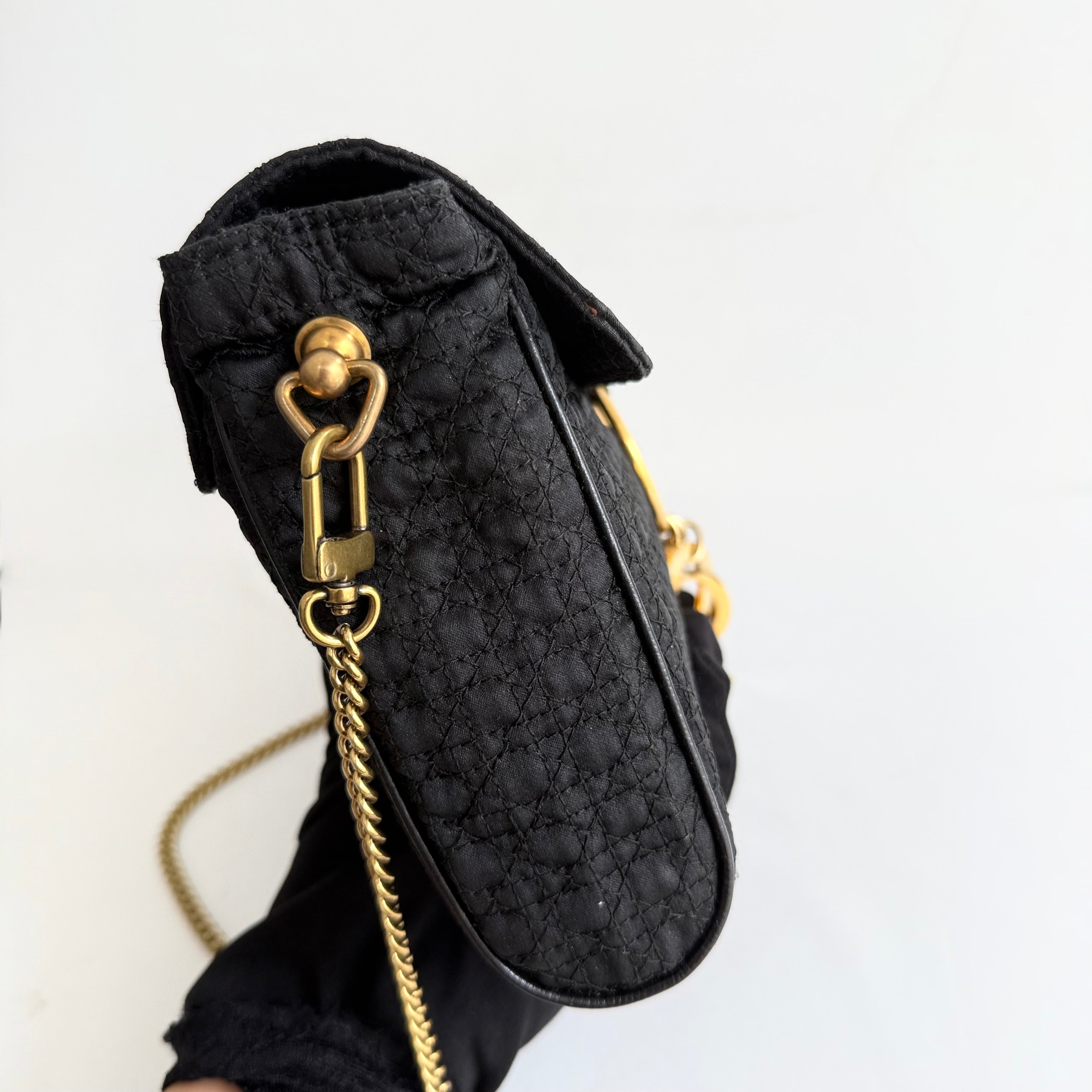 Christian Dior Cannage Logo Charm Nylon Chain