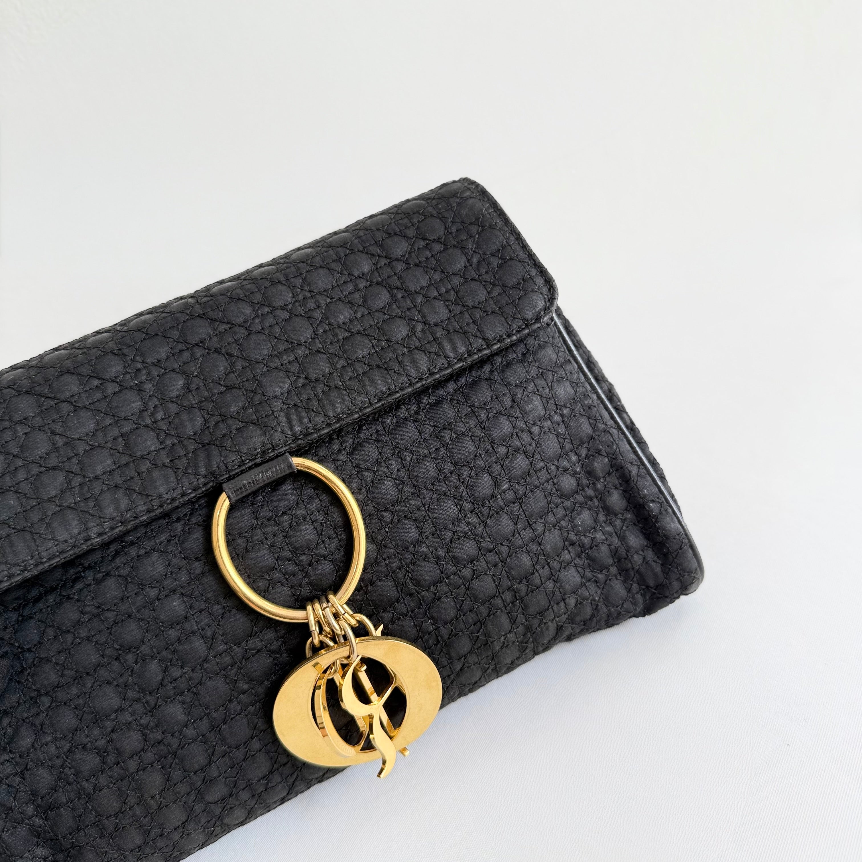 Christian Dior Cannage Logo Charm Nylon Chain