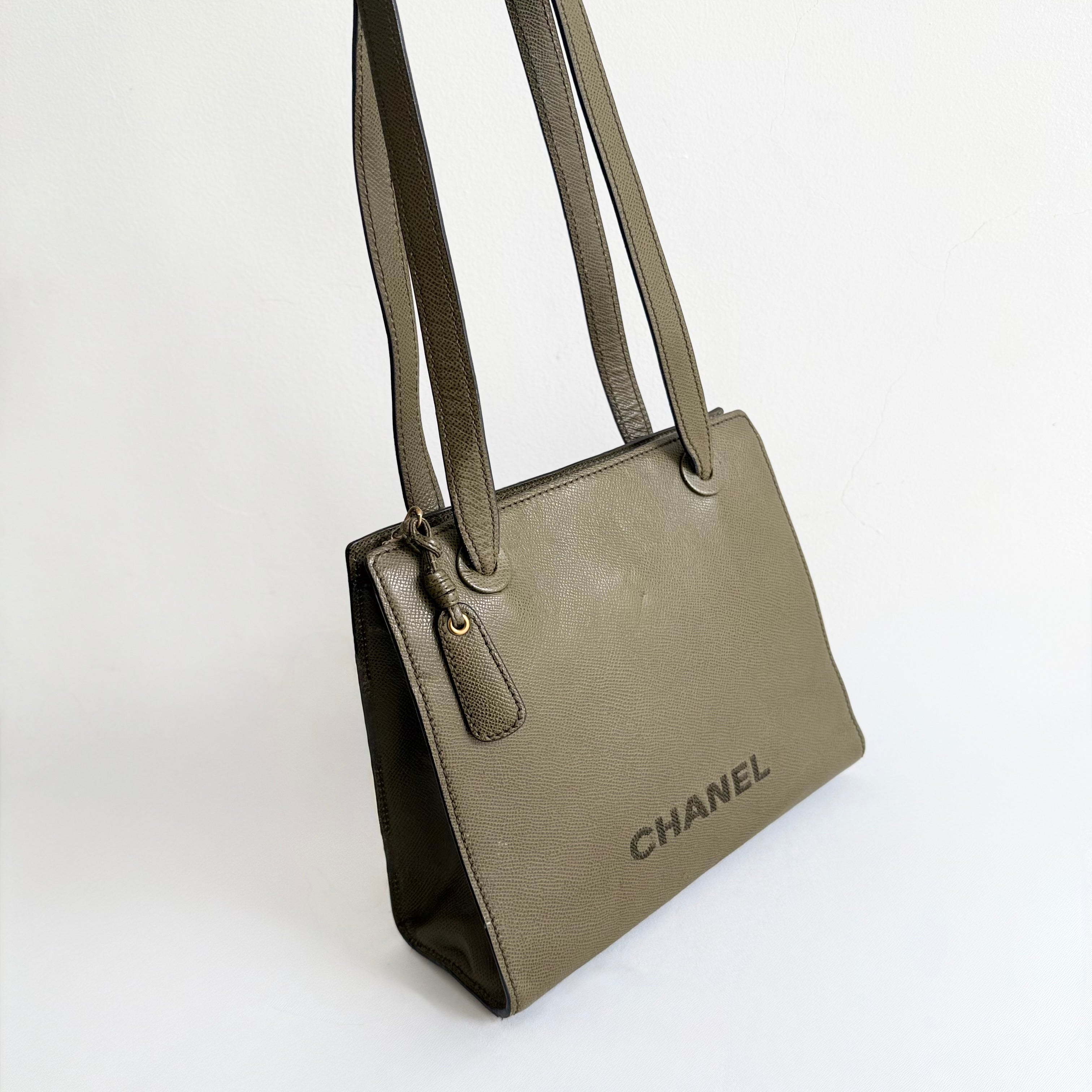 Chanel Green Olive Caviar Shoulder Bag