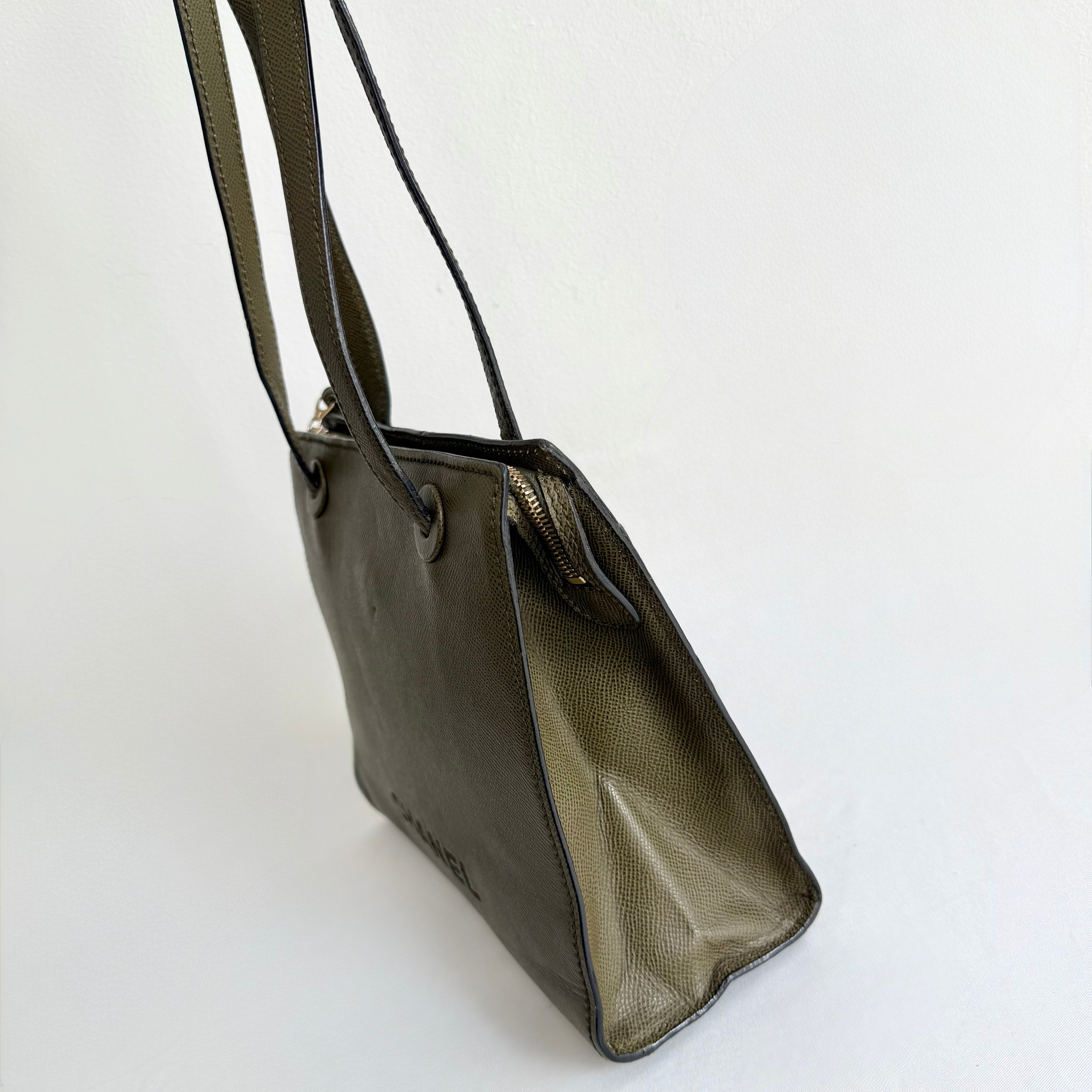 Chanel Green Olive Caviar Shoulder Bag