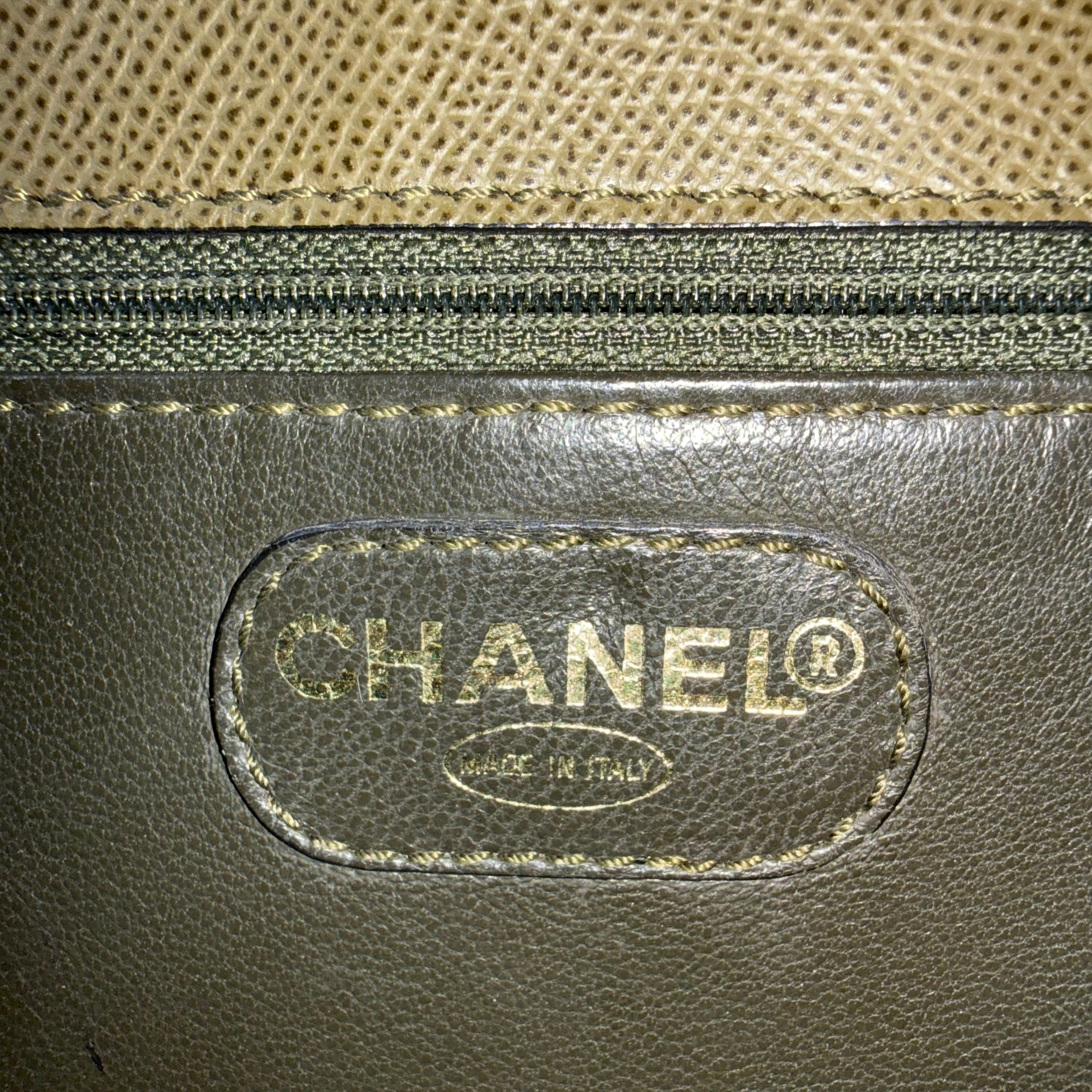 Chanel Green Olive Caviar Shoulder Bag