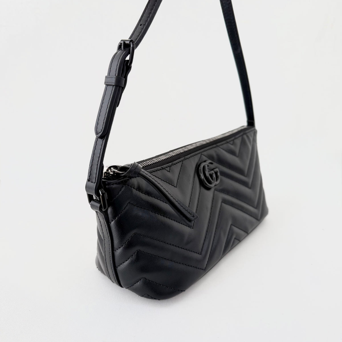Gucci GG Marmont Pochette Shoulder Bag Matelasse Leather Small