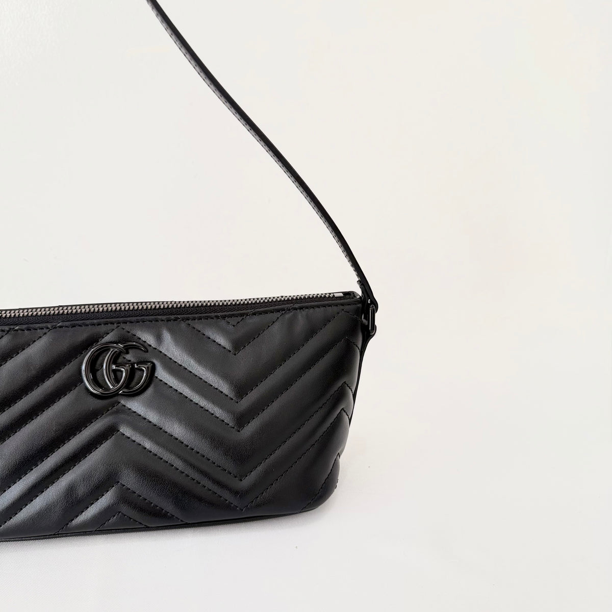 Gucci GG Marmont Pochette Shoulder Bag Matelasse Leather Small