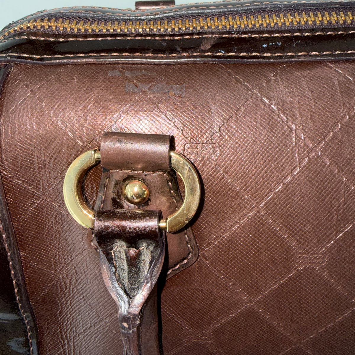 Balenciaga brown monogram top-handle bag