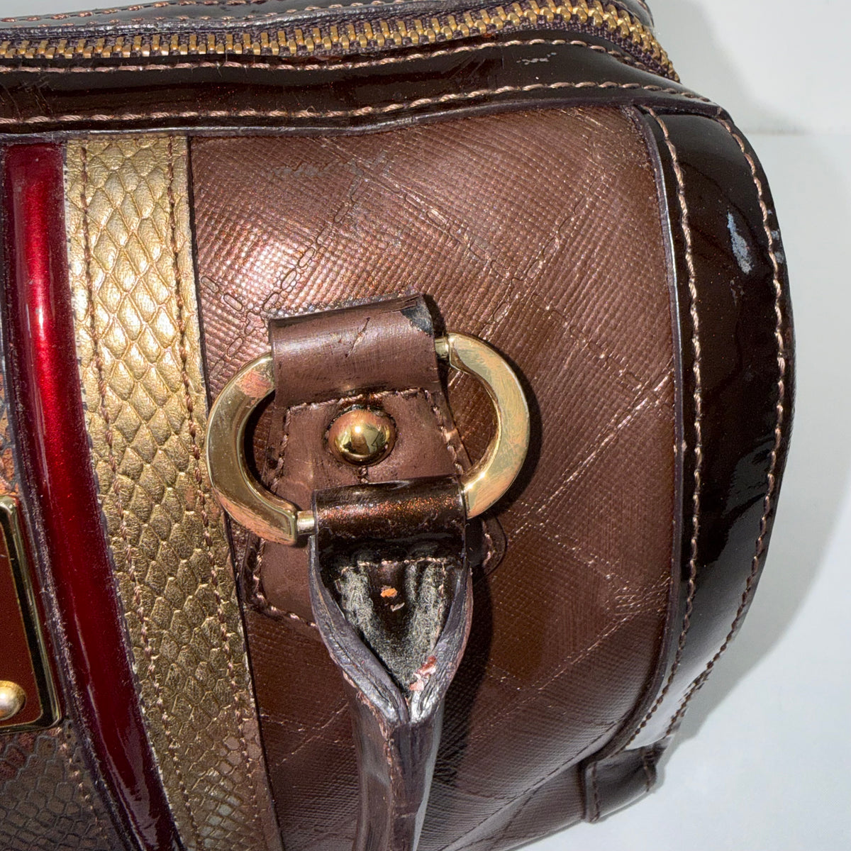 Balenciaga brown monogram top-handle bag