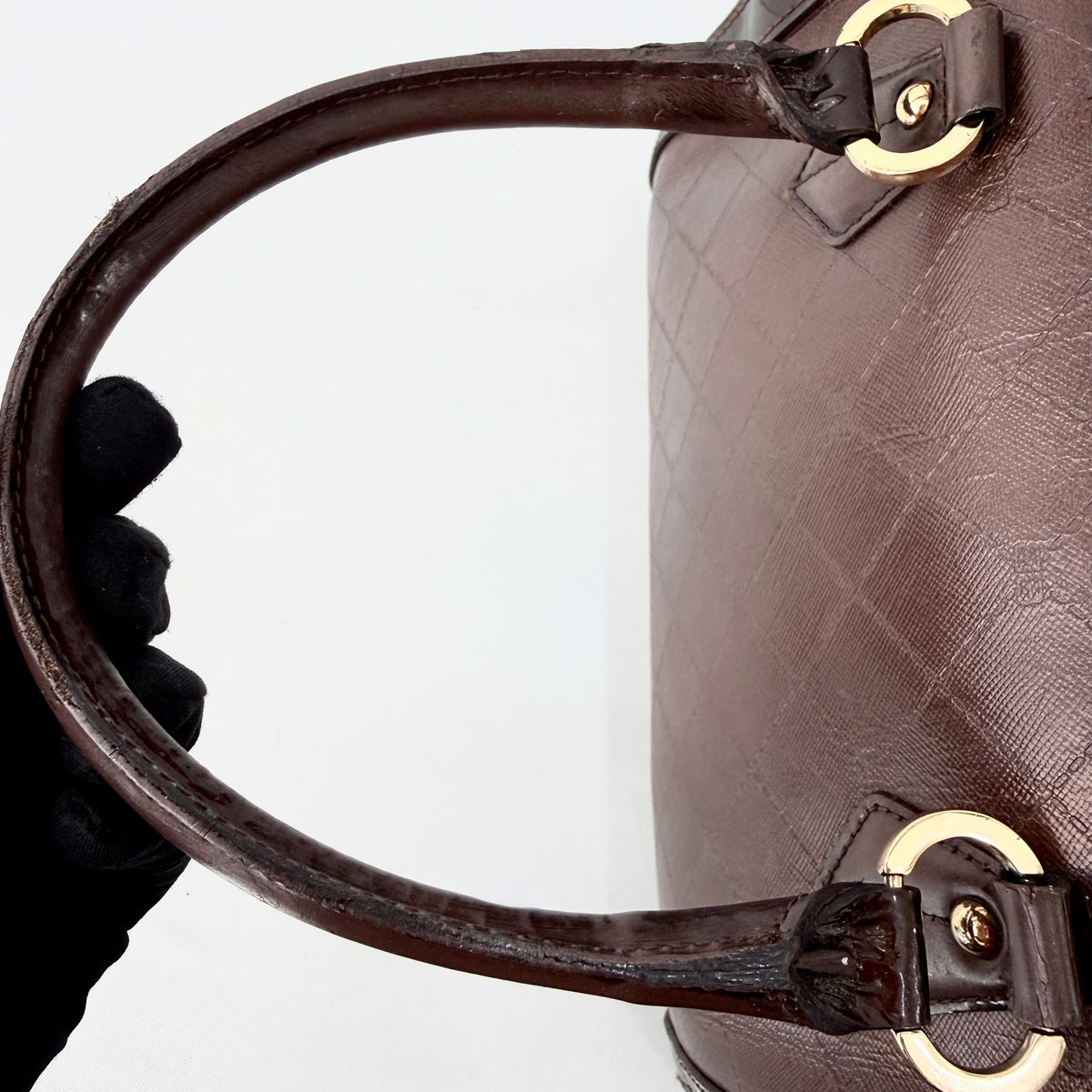 Balenciaga brown monogram top-handle bag