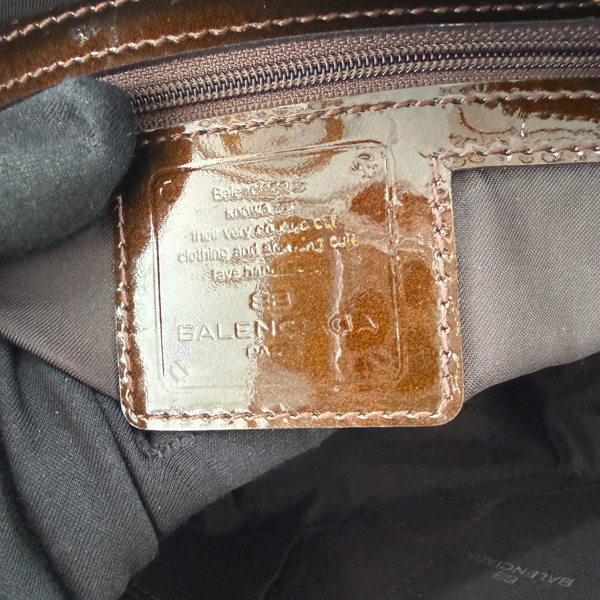 Balenciaga brown monogram top-handle bag