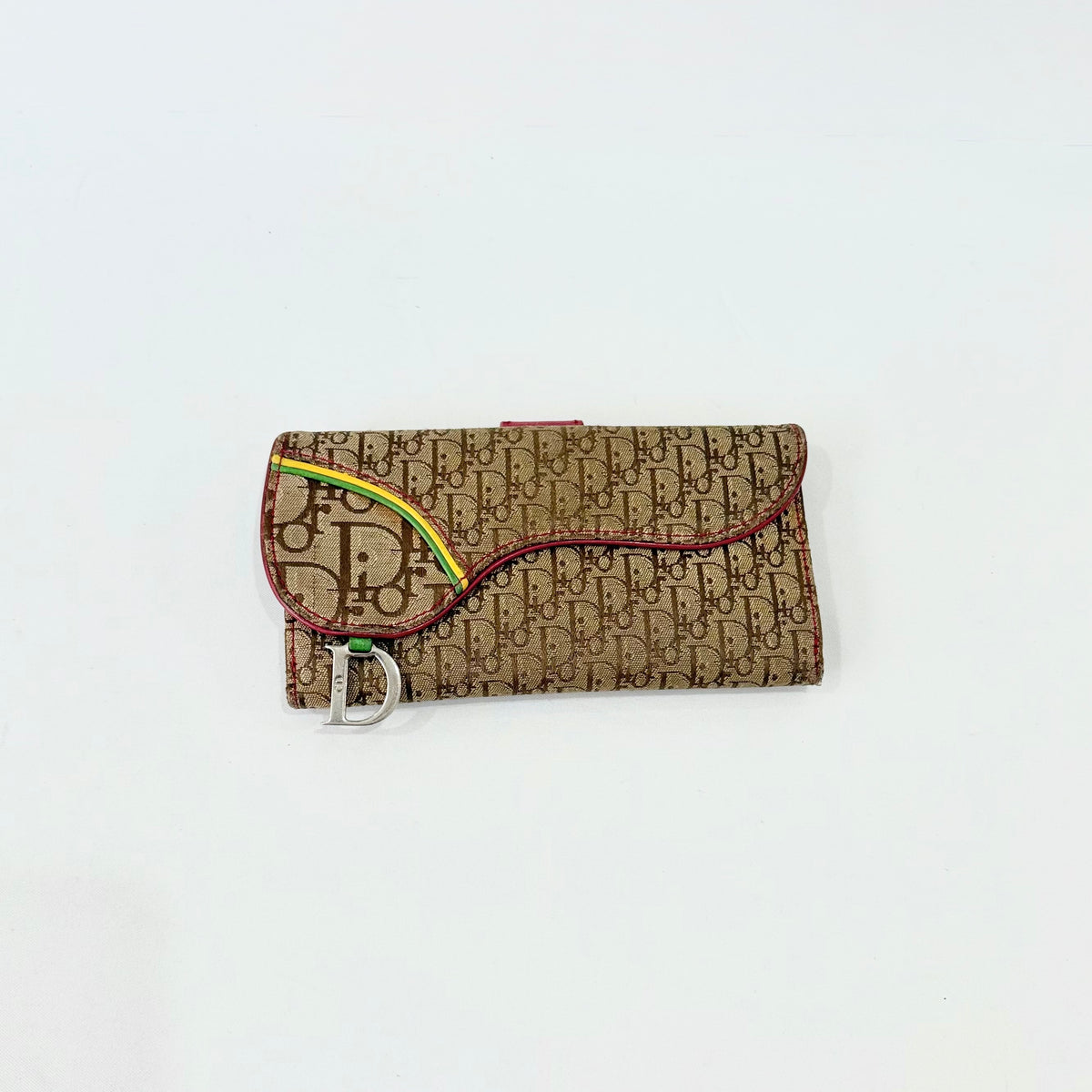 Christian Dior Rasta Print Saddle Wallet