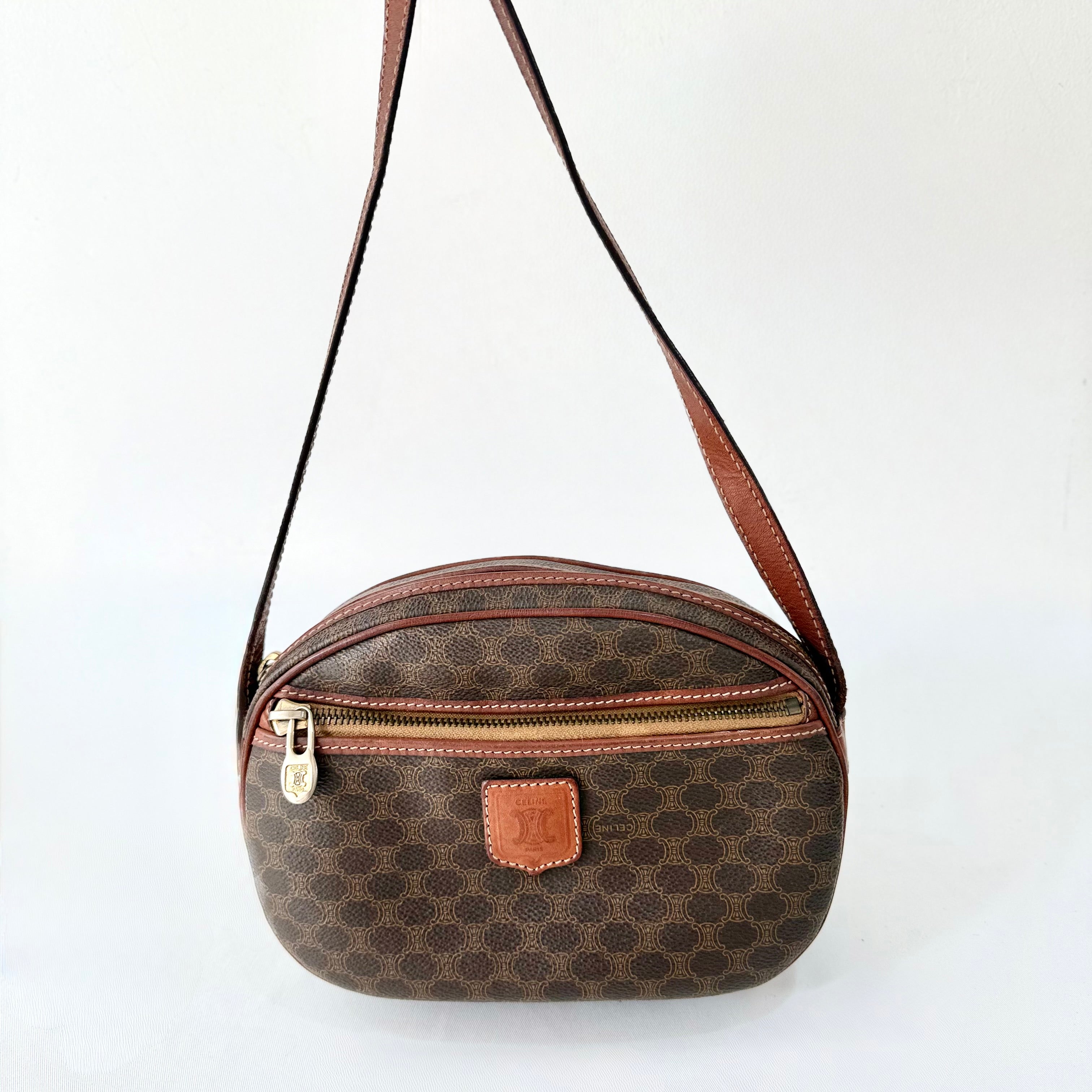 Celine Vintage Triomphe Monogram Crossbody