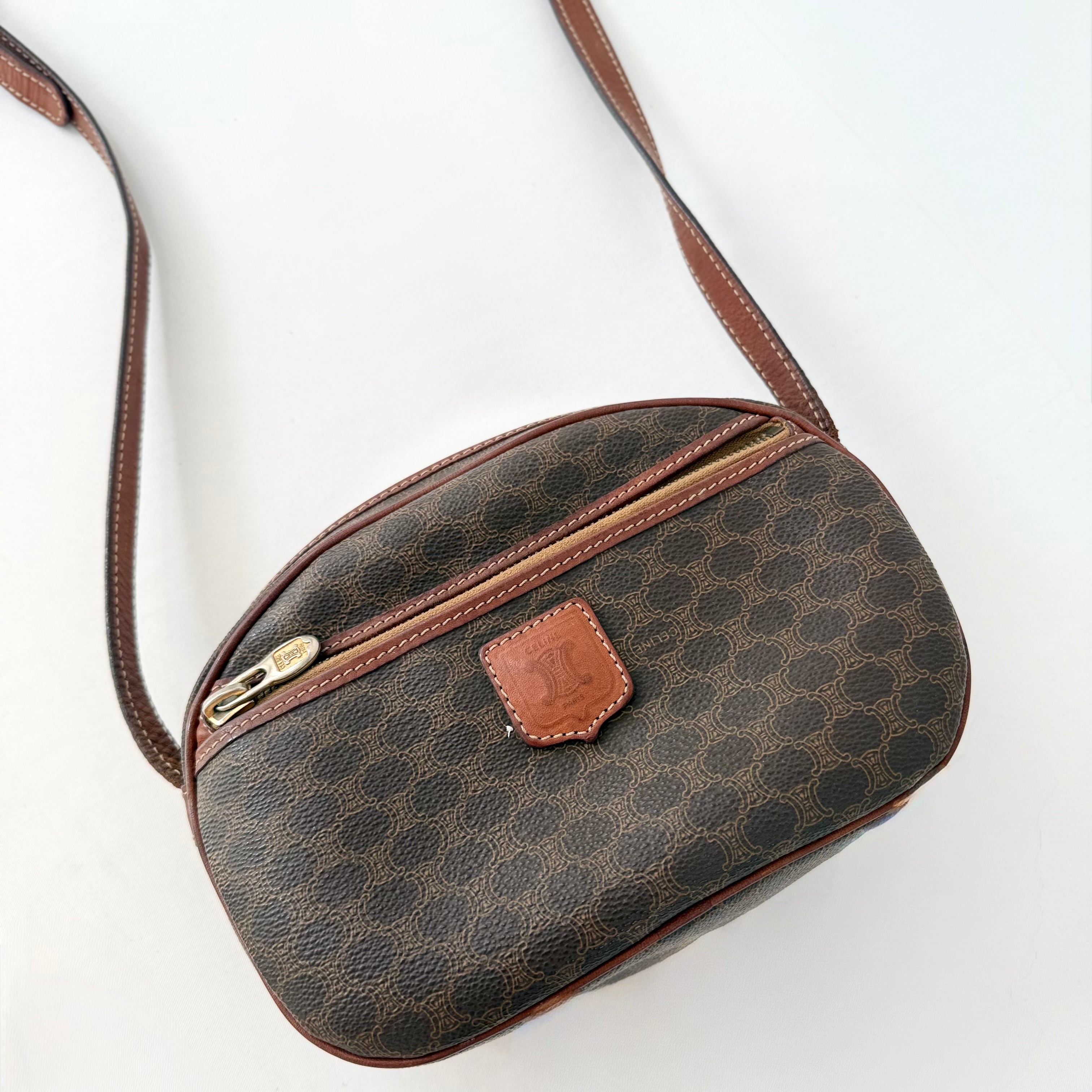 Celine Vintage Triomphe Monogram Crossbody