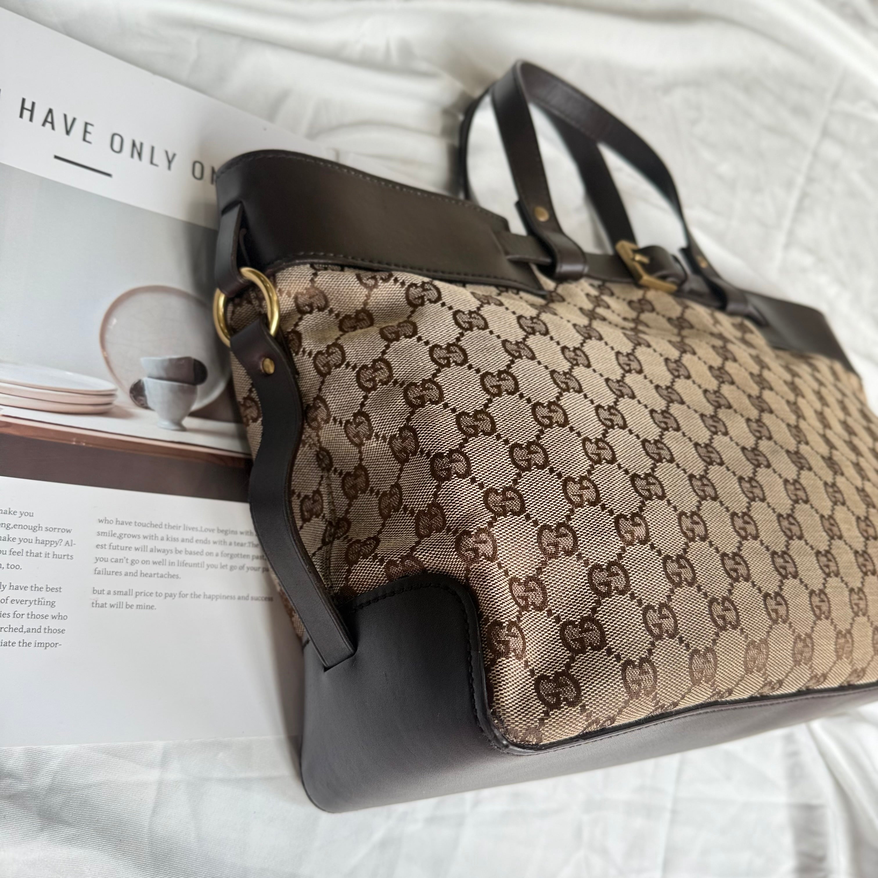 Gucci GG Canvas Leather Trim