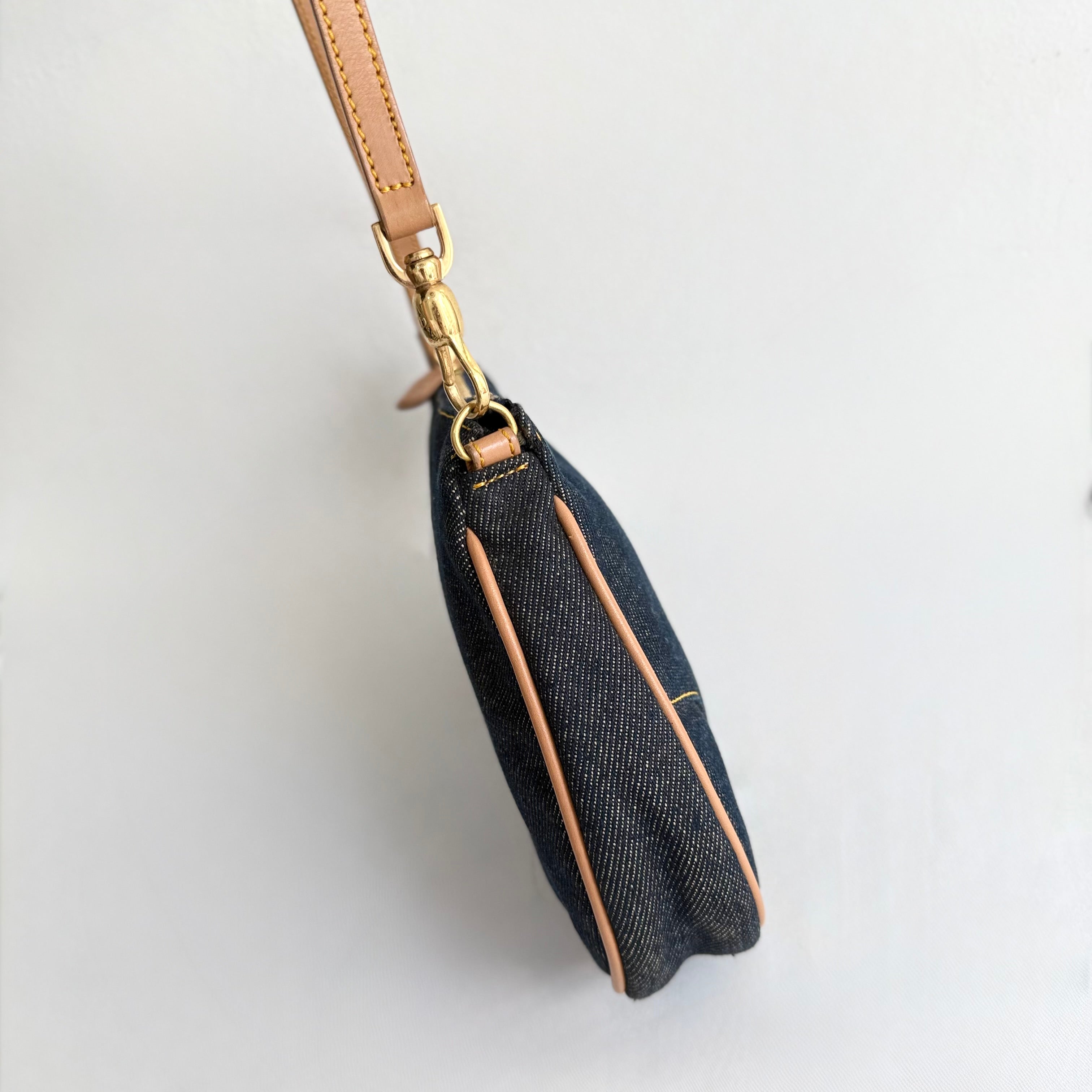 Christian Dior 2001 Blue Denim Saddle Bag