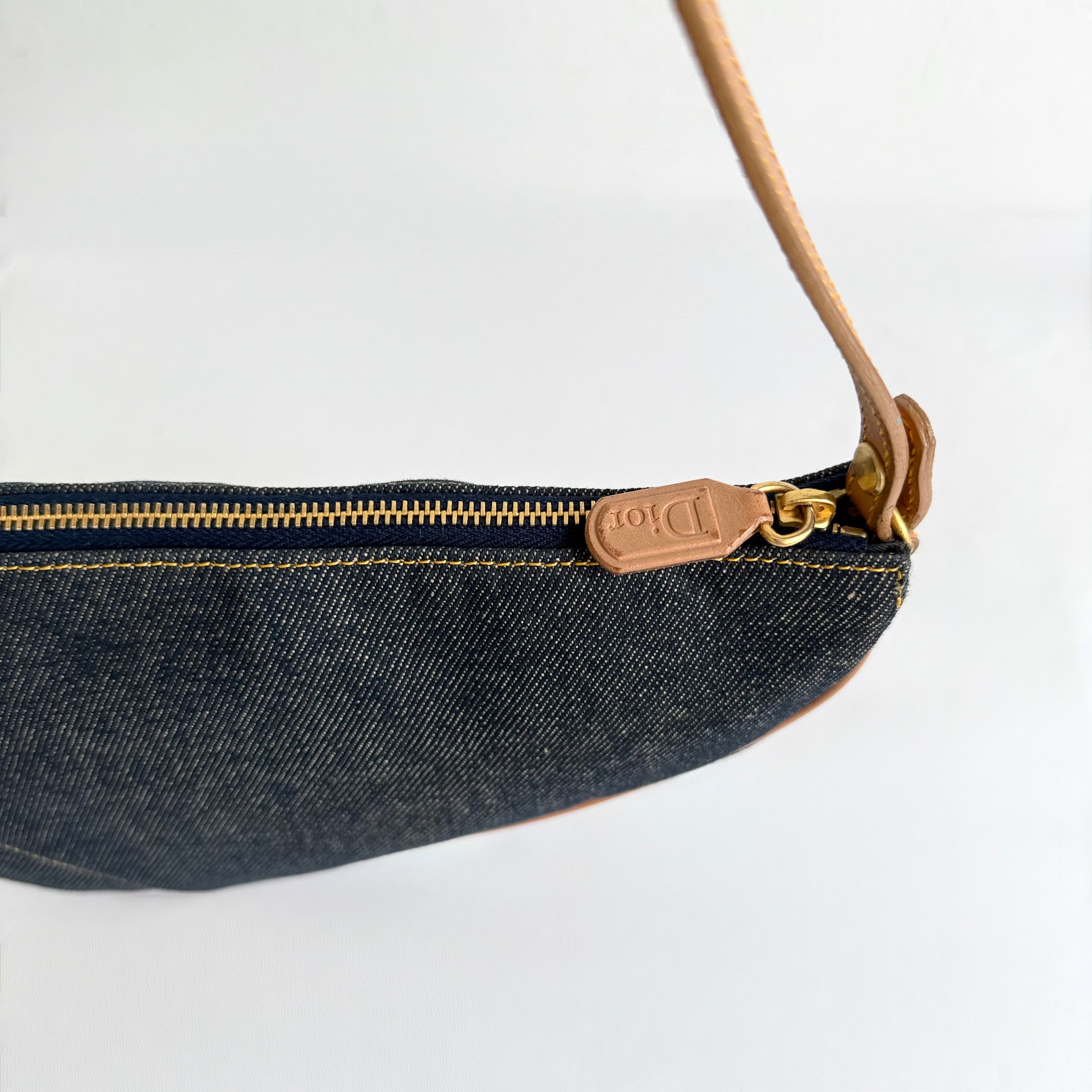 Christian Dior 2001 Blue Denim Saddle Bag
