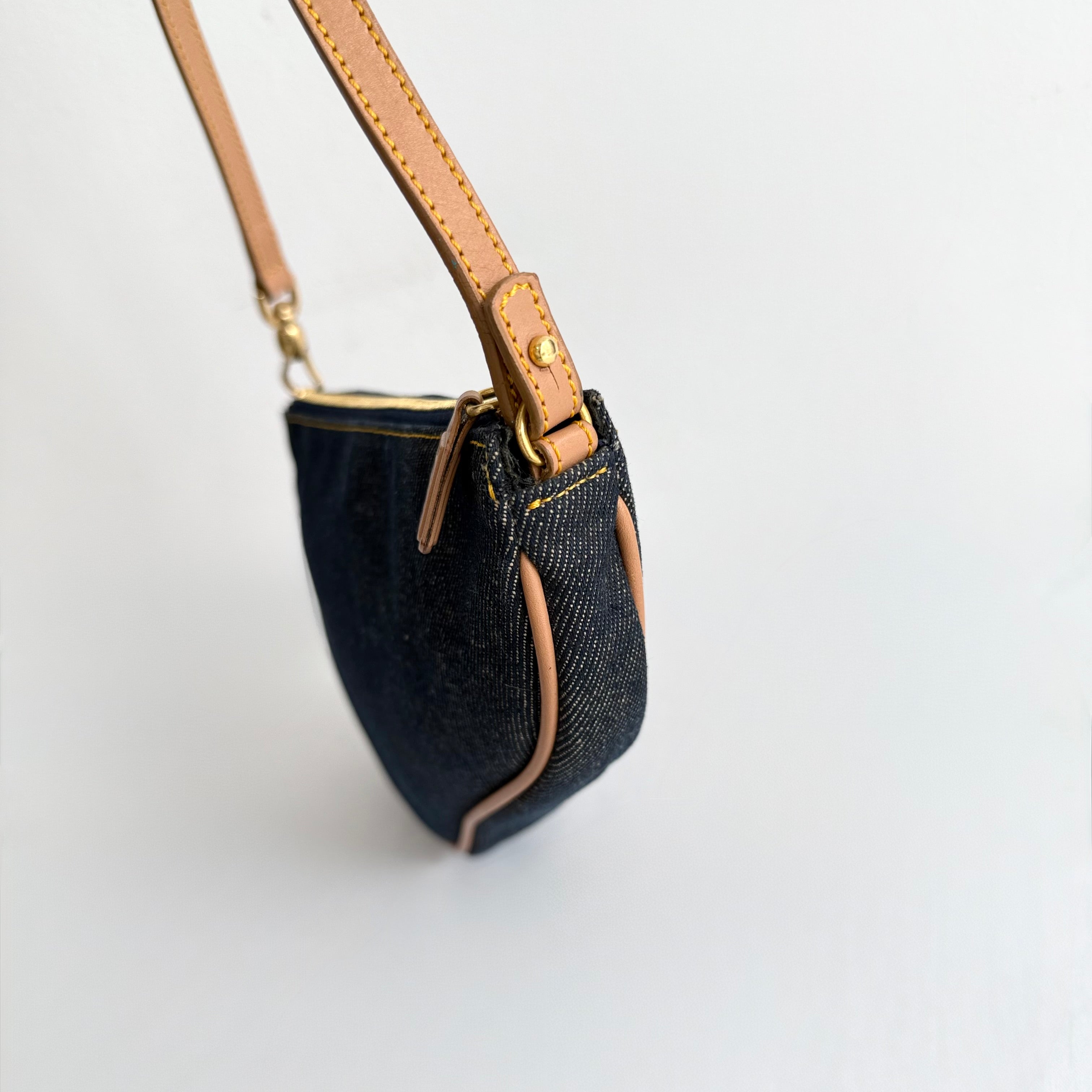 Christian Dior 2001 Blue Denim Saddle Bag